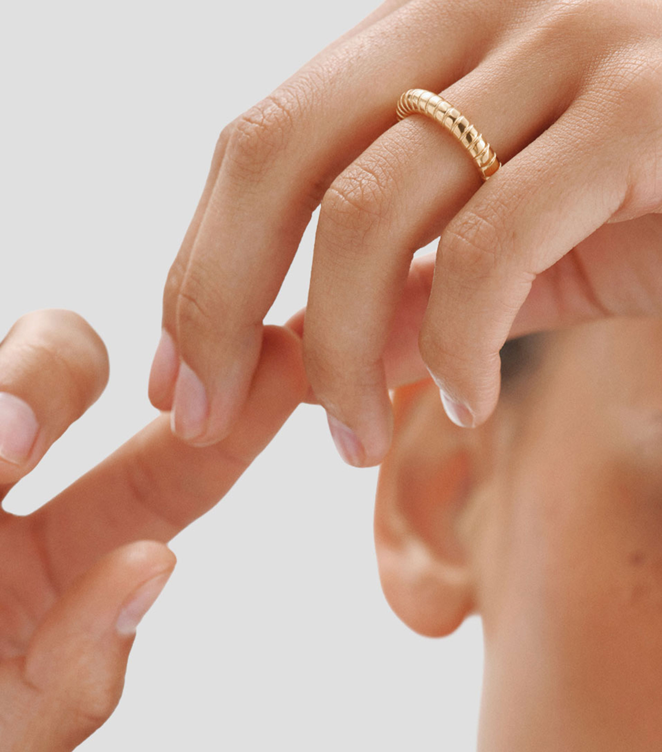 Anillo de banda gallonado en Plata .925 Hoop Rings Mujer
