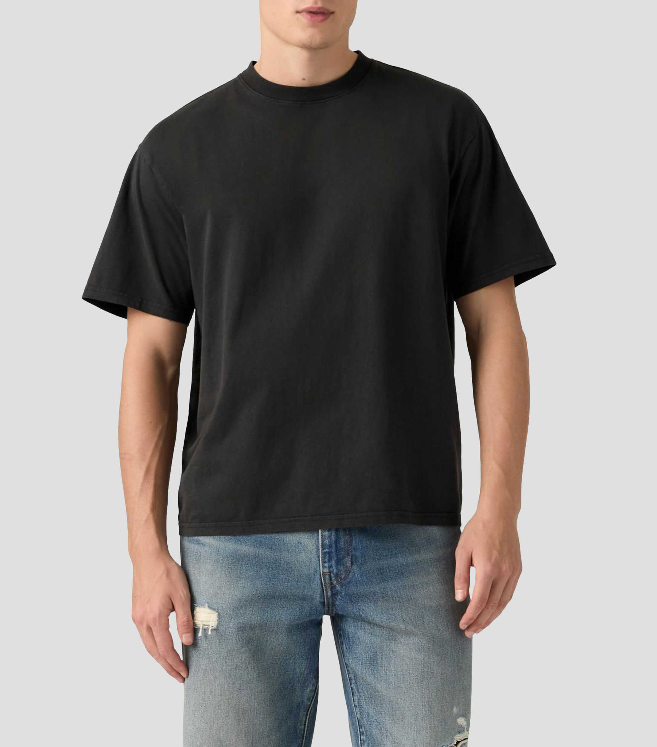 Playera de cuello redondo manga corta liso Hombre