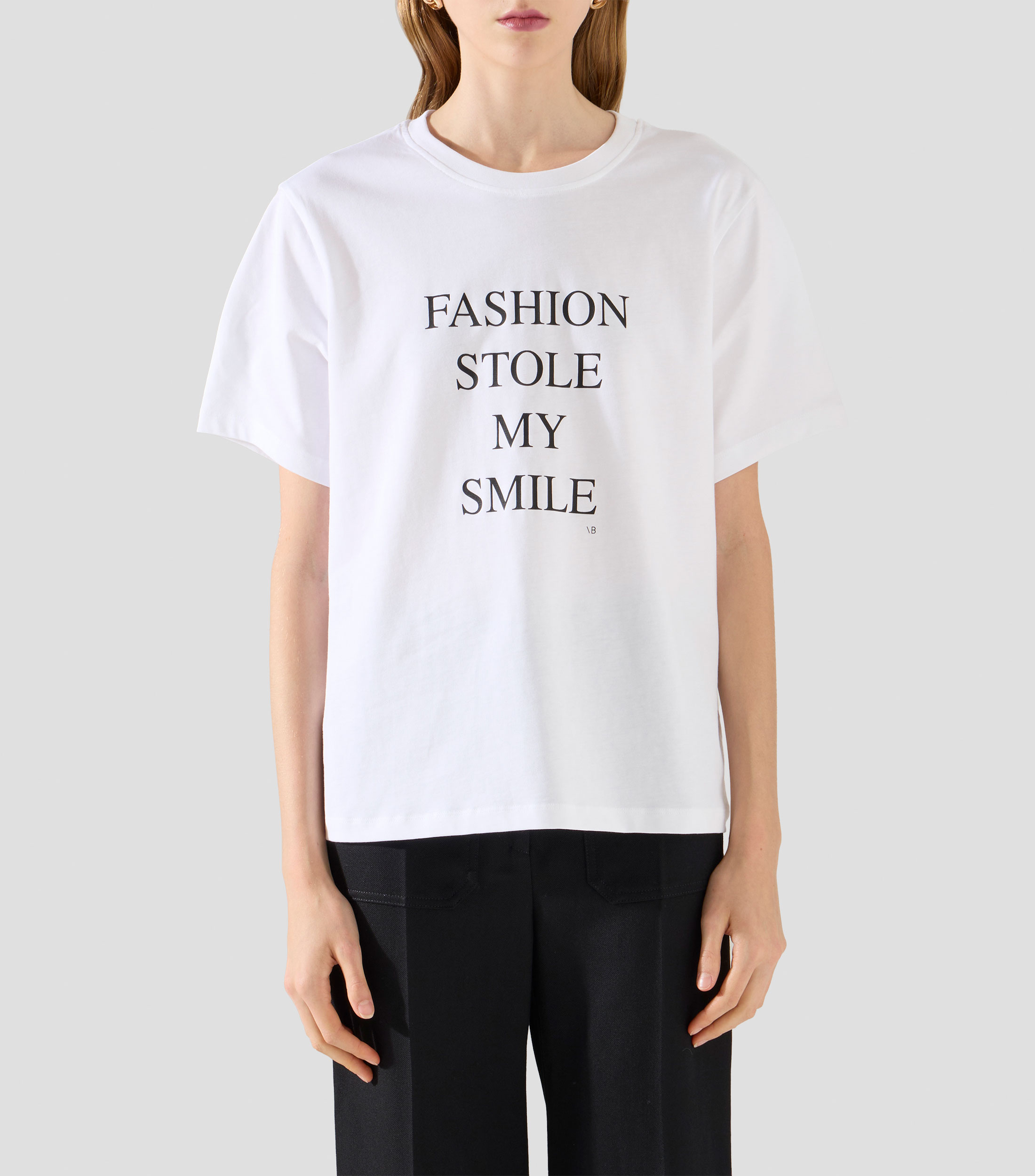Playera cuello redondo manga larga estampada Mujer
