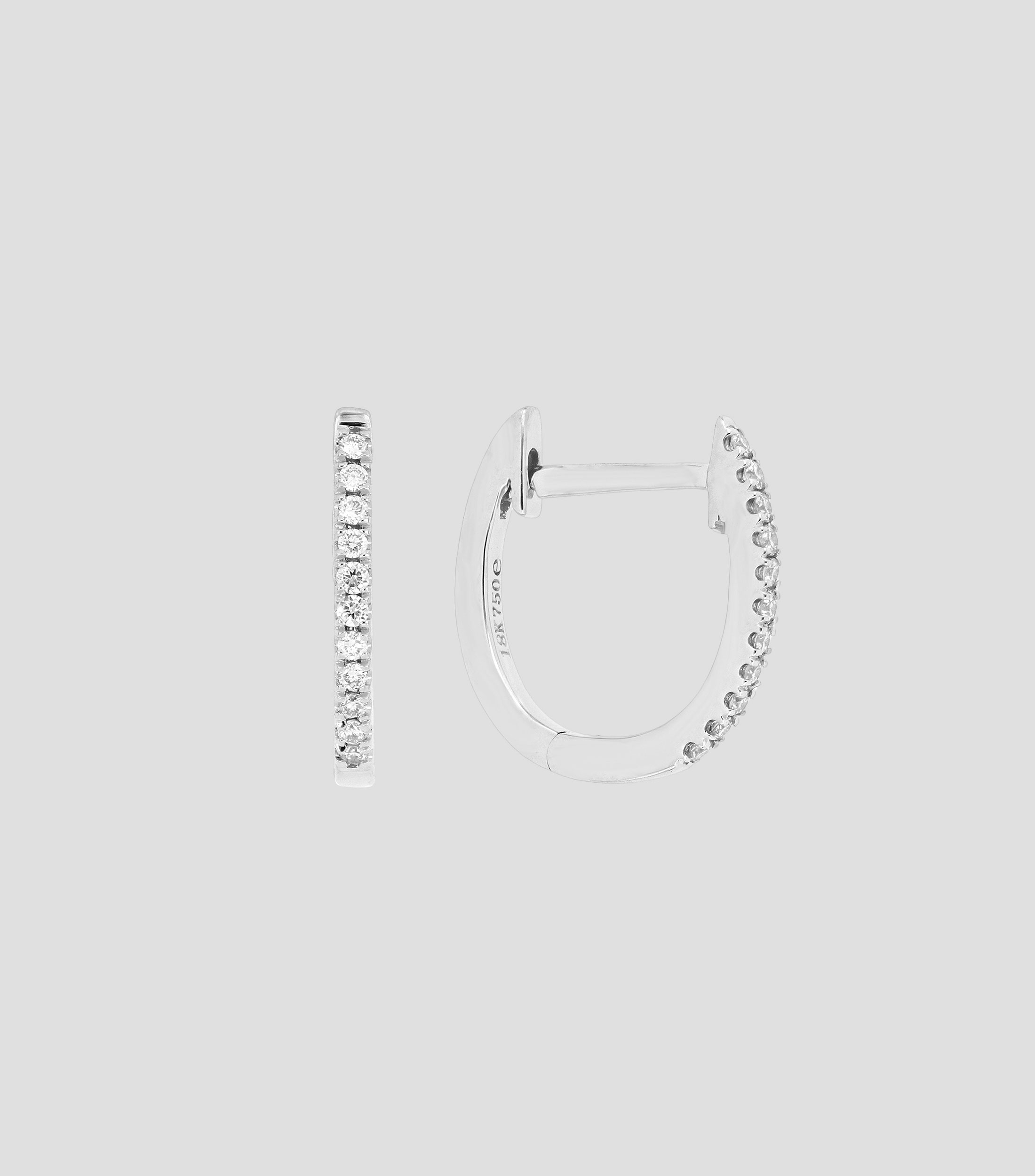 Aretes en oro blanco de 18 Kts con diamantes Mujer