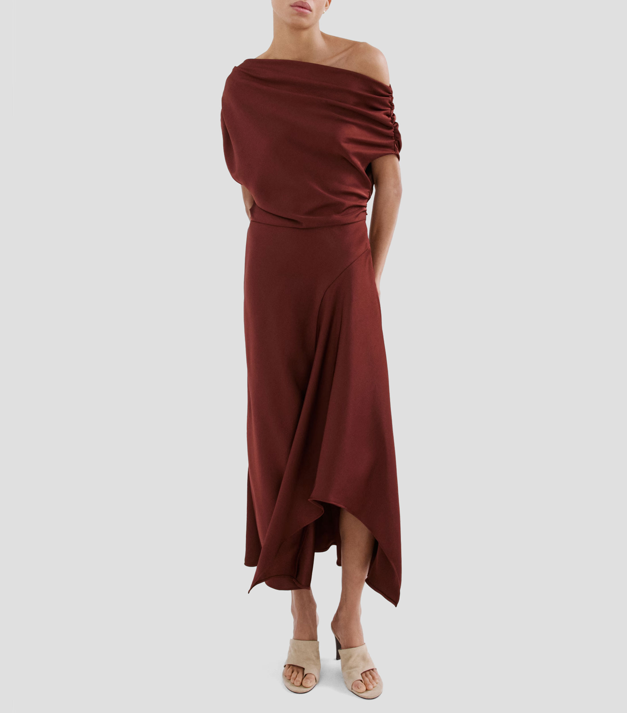 Vestido largo liso Mujer