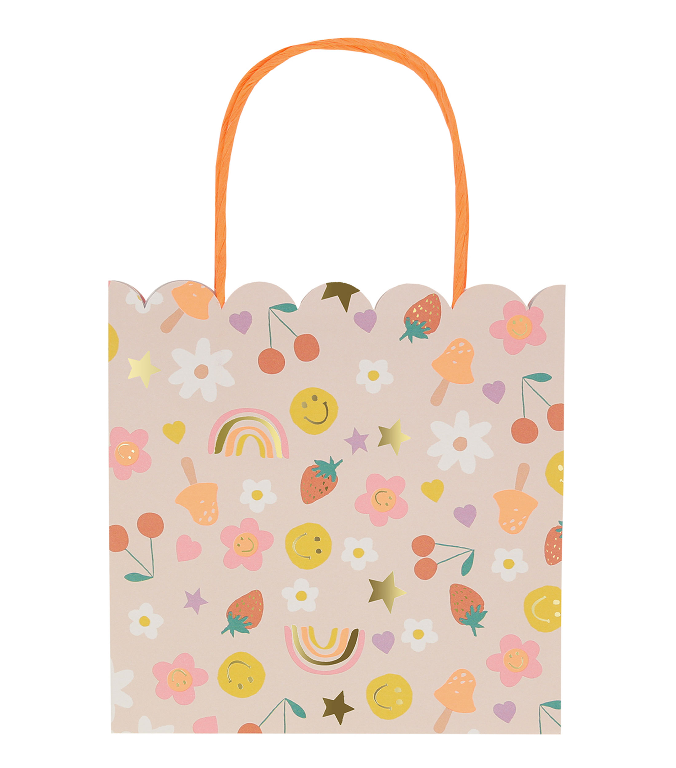 Set 8 Bolsas de papel para fiesta Happy Face Icons