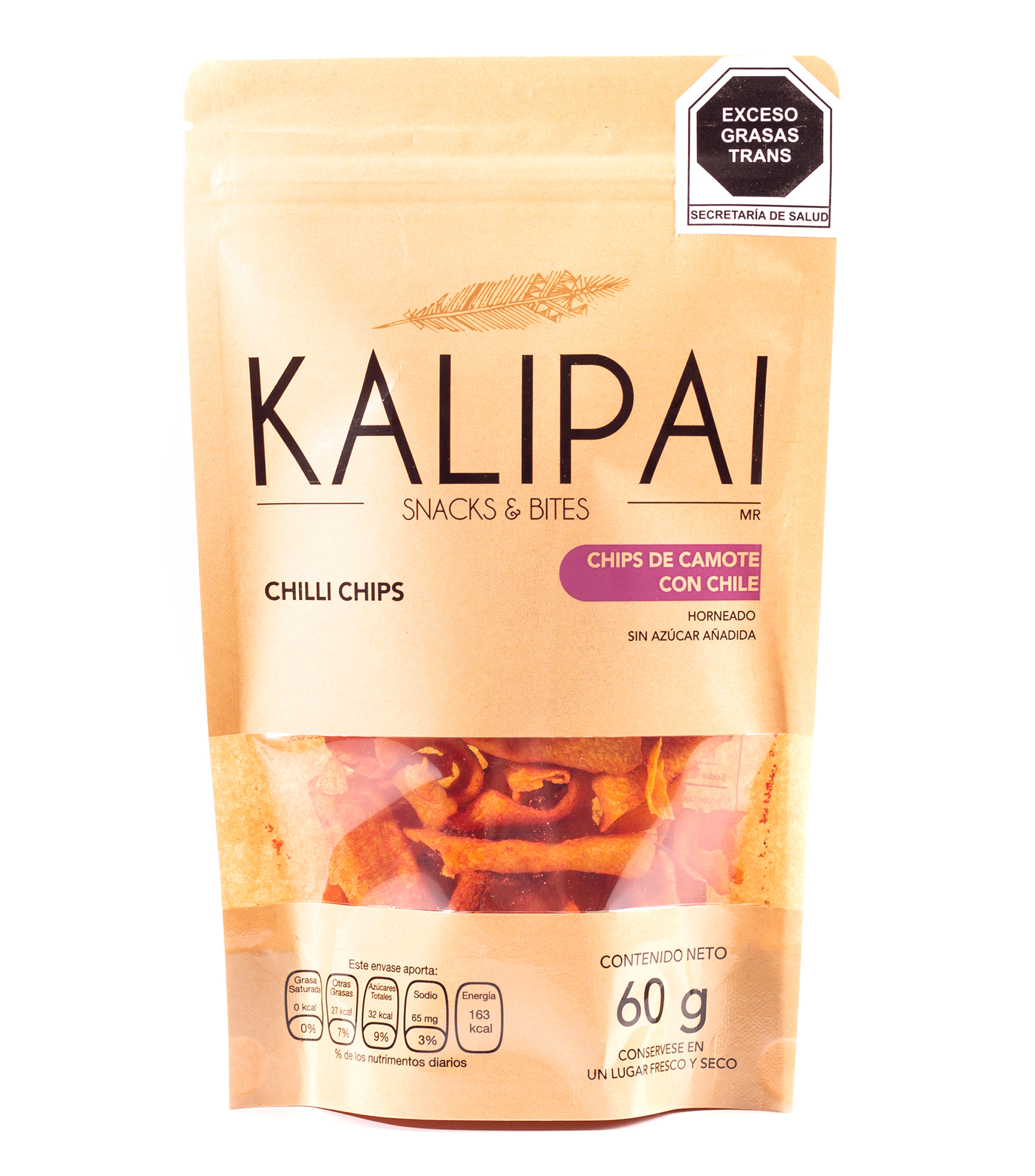 Kalipai Kalipai Chips de camote con chile, 60 g - El Palacio de Hierro