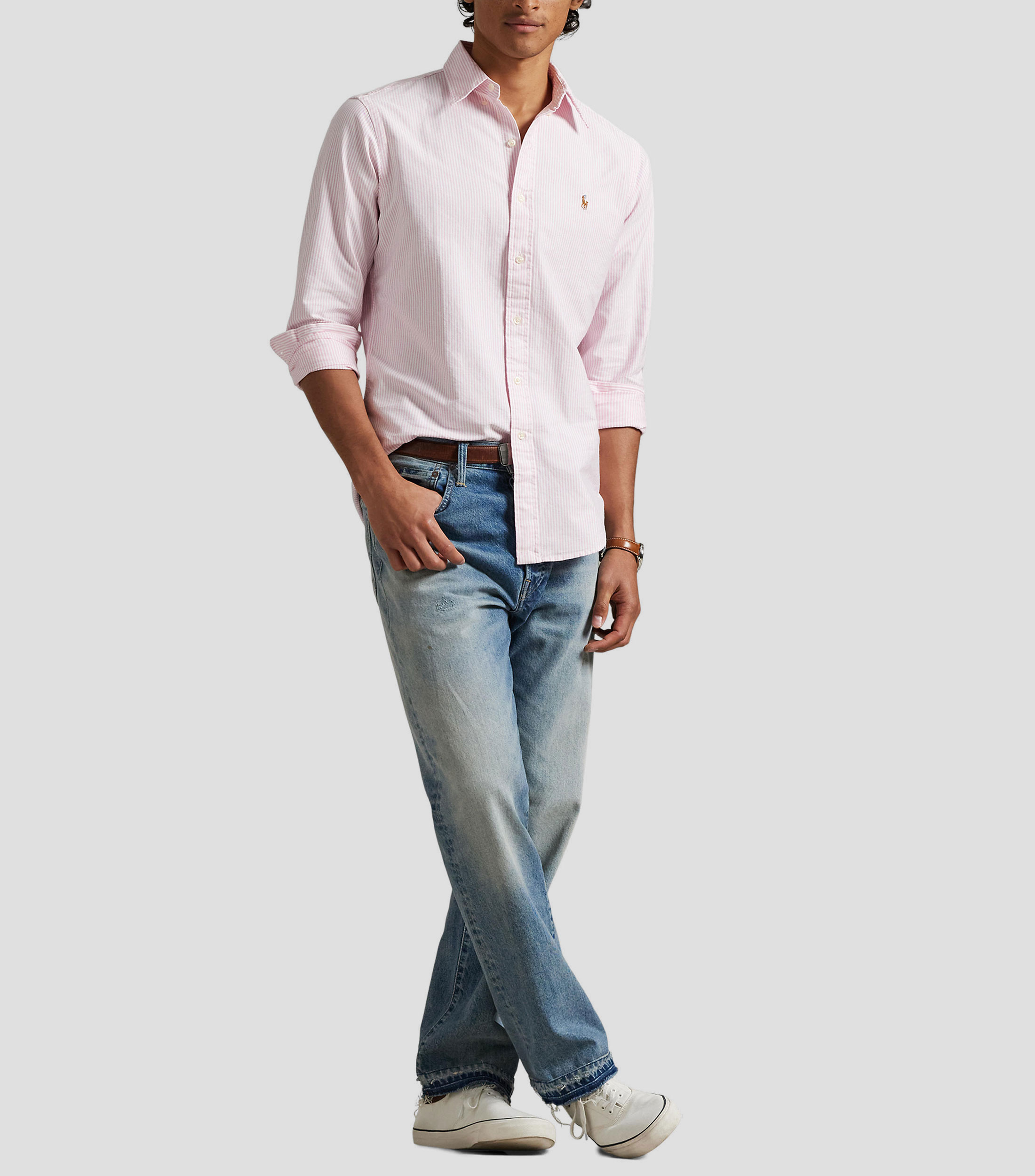 Camisa rayas manga larga Hombre