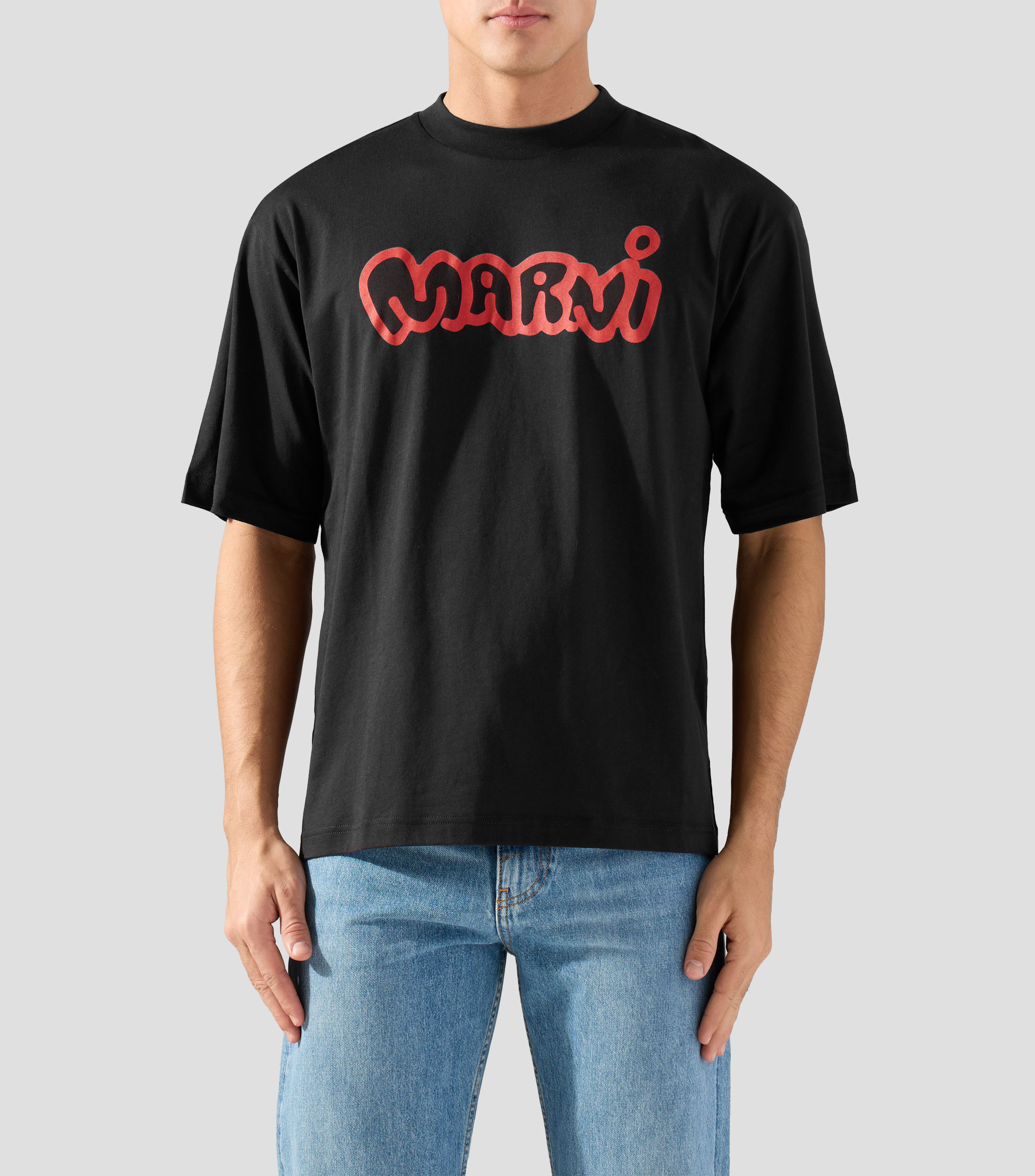 Playera de cuello redondo con manga corta estampada Hombre