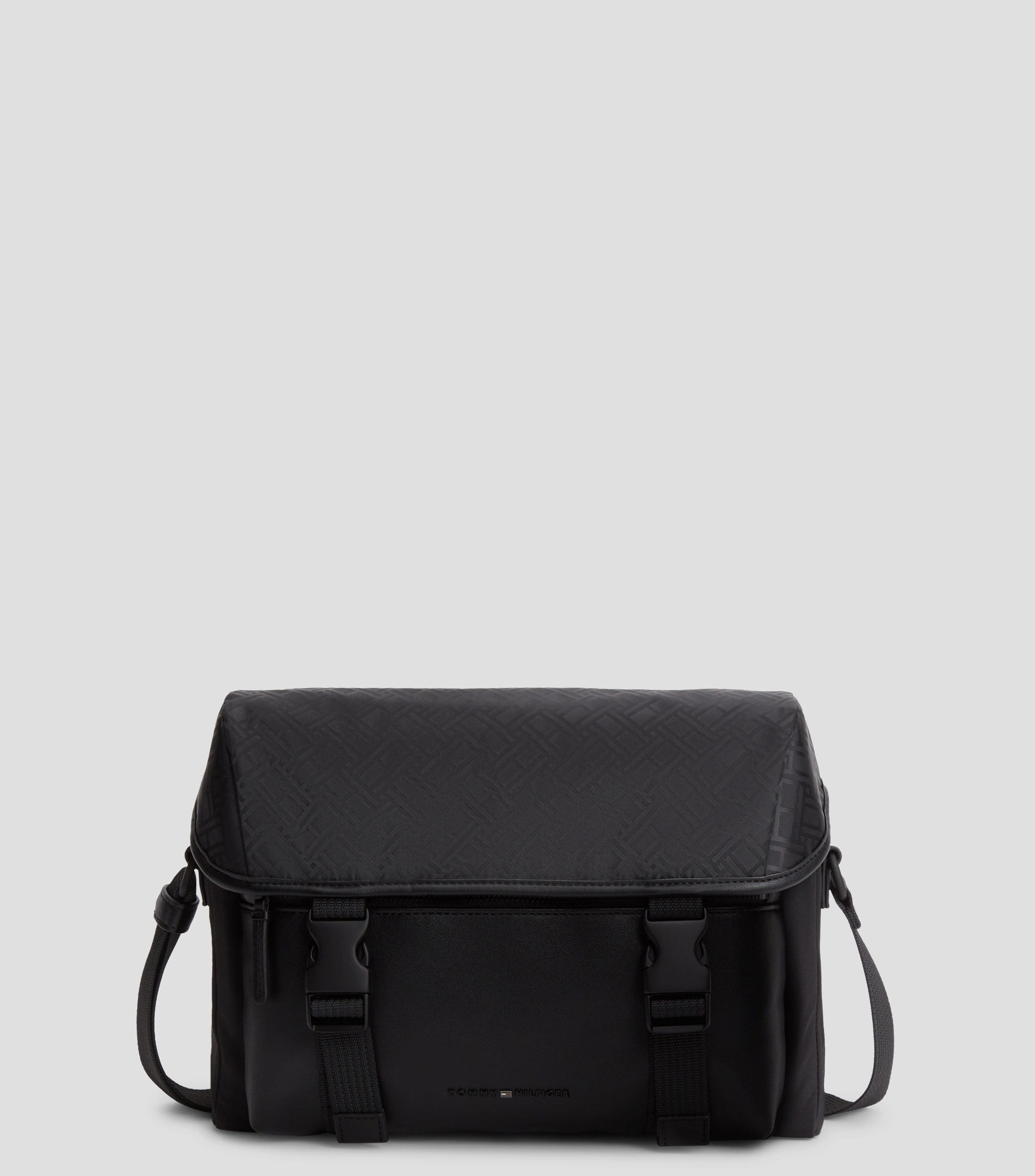 Bolsa messenger negra lisa Hombre