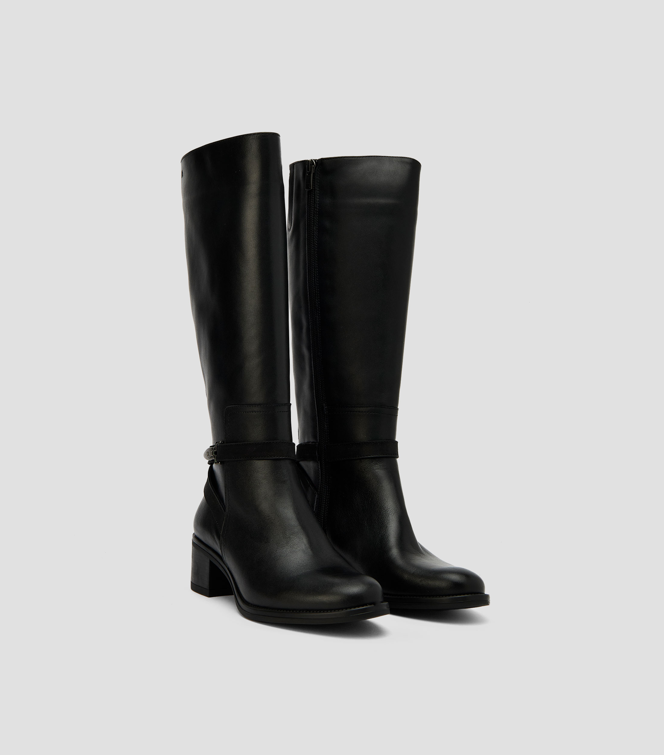Botas largas con tacón ancho de 4.5 cm Mujer