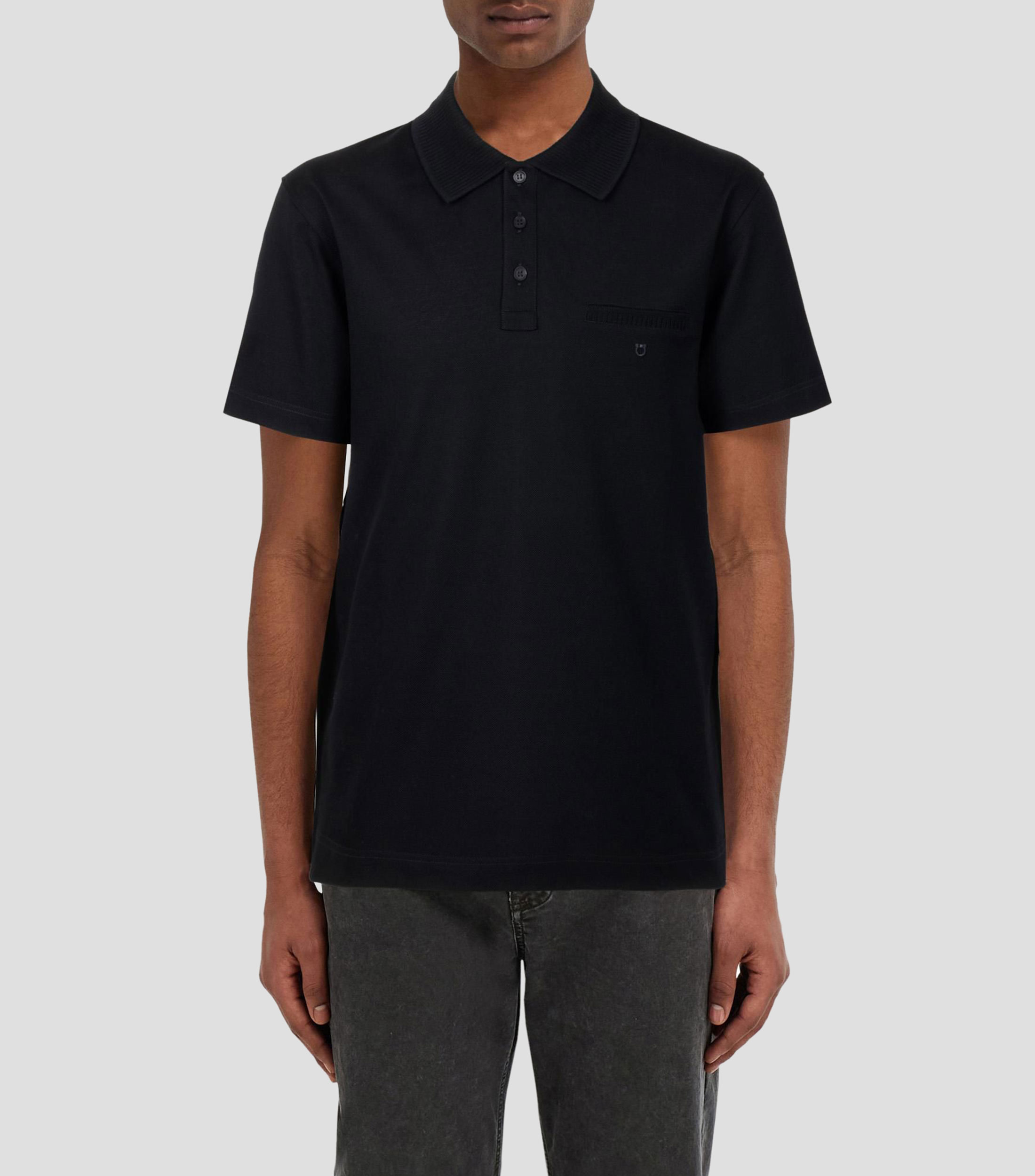 Polo manga corta sólida Hombre