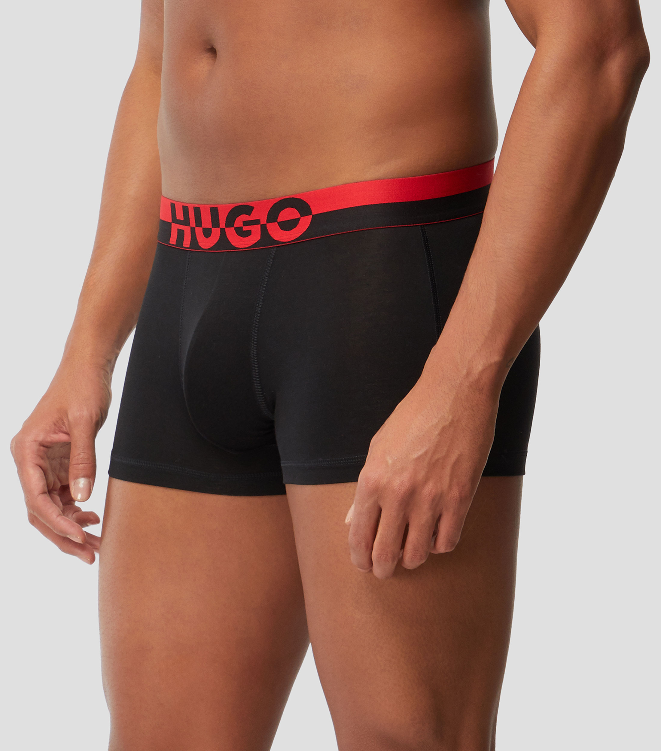 Set de tres bóxers de mezcla de modal con logos en la cintura Hombre