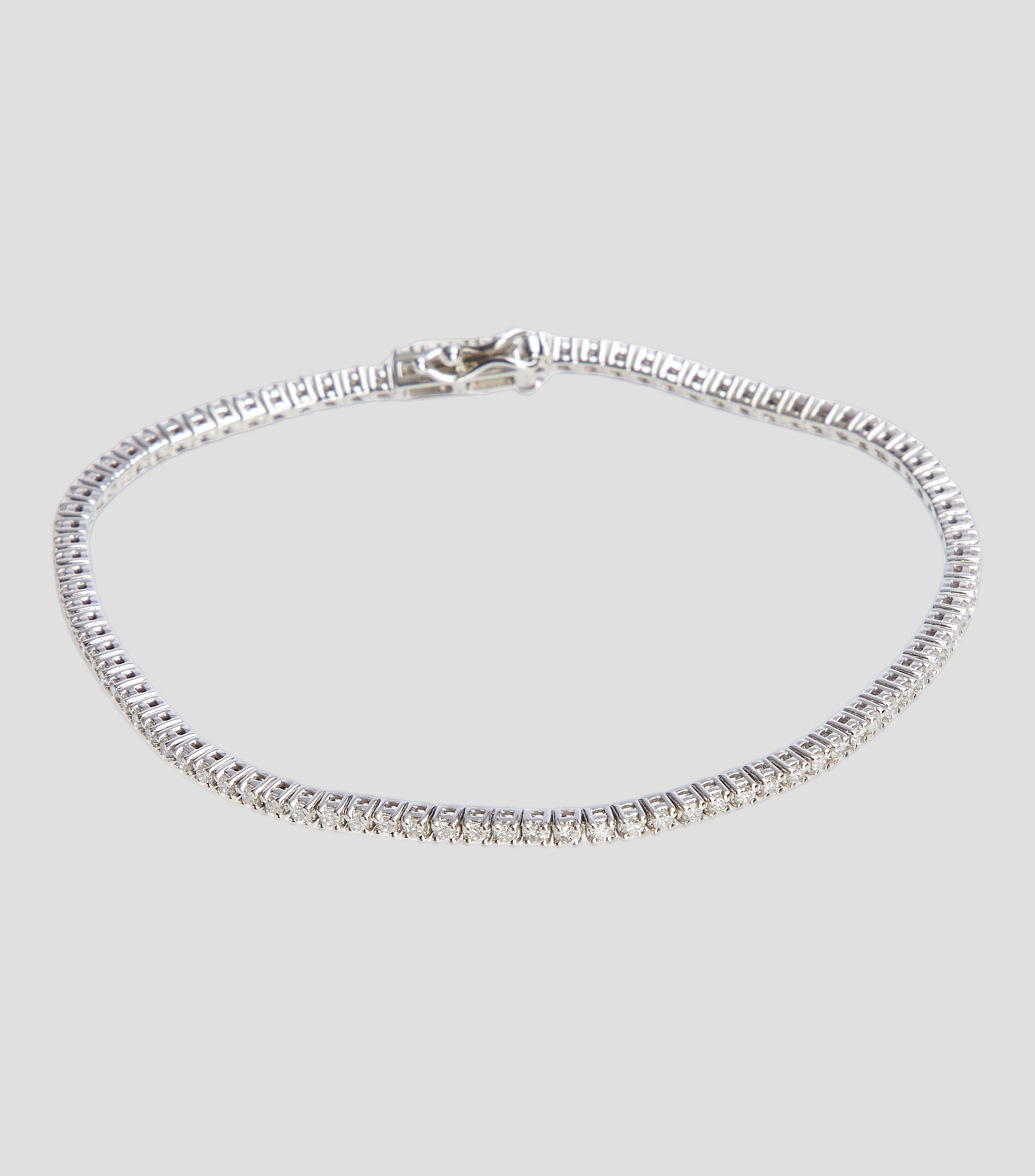 Pulsera De Cadena De Cuerda Con Corte De Diamante En Oro Blanco De