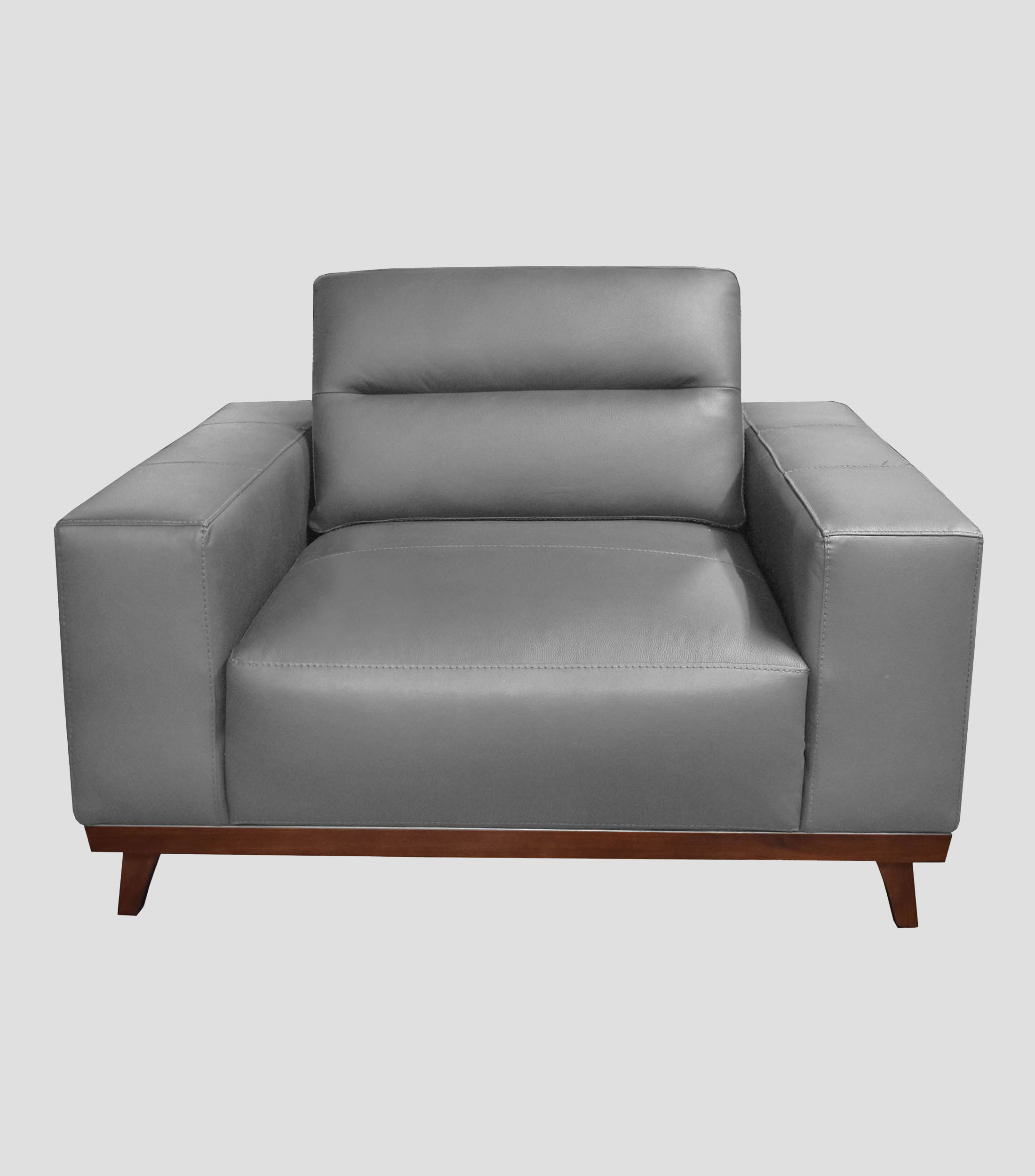 Sillon Yukio en piel gris