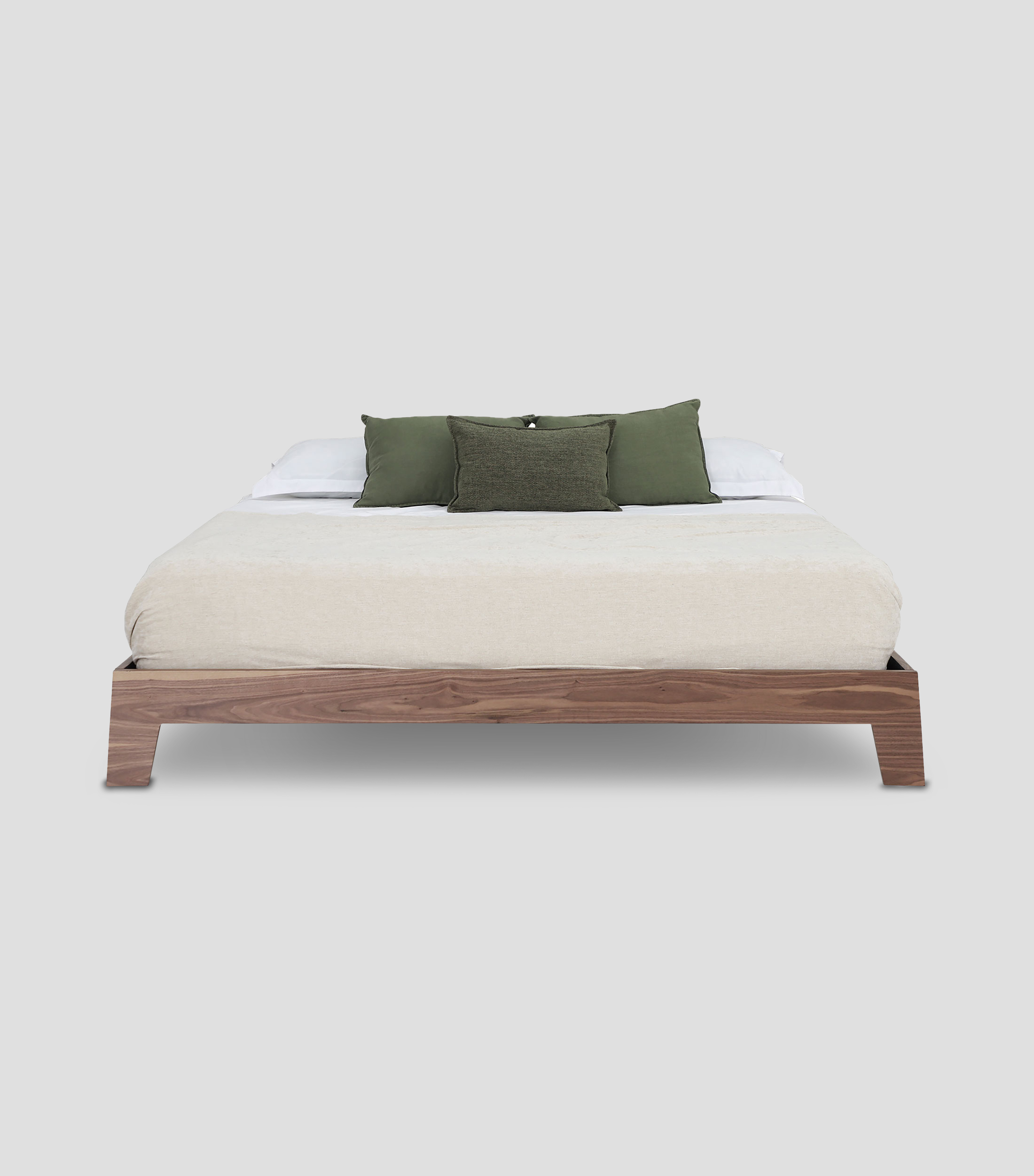 Base de Cama King Size Madison en Chapa de Nogal Natural