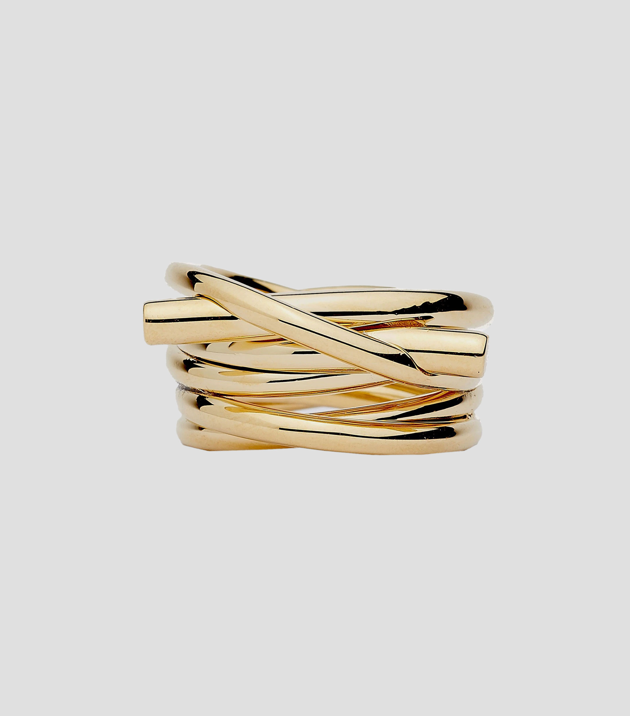 Anillo cuerdas Gancini dorado Mujer