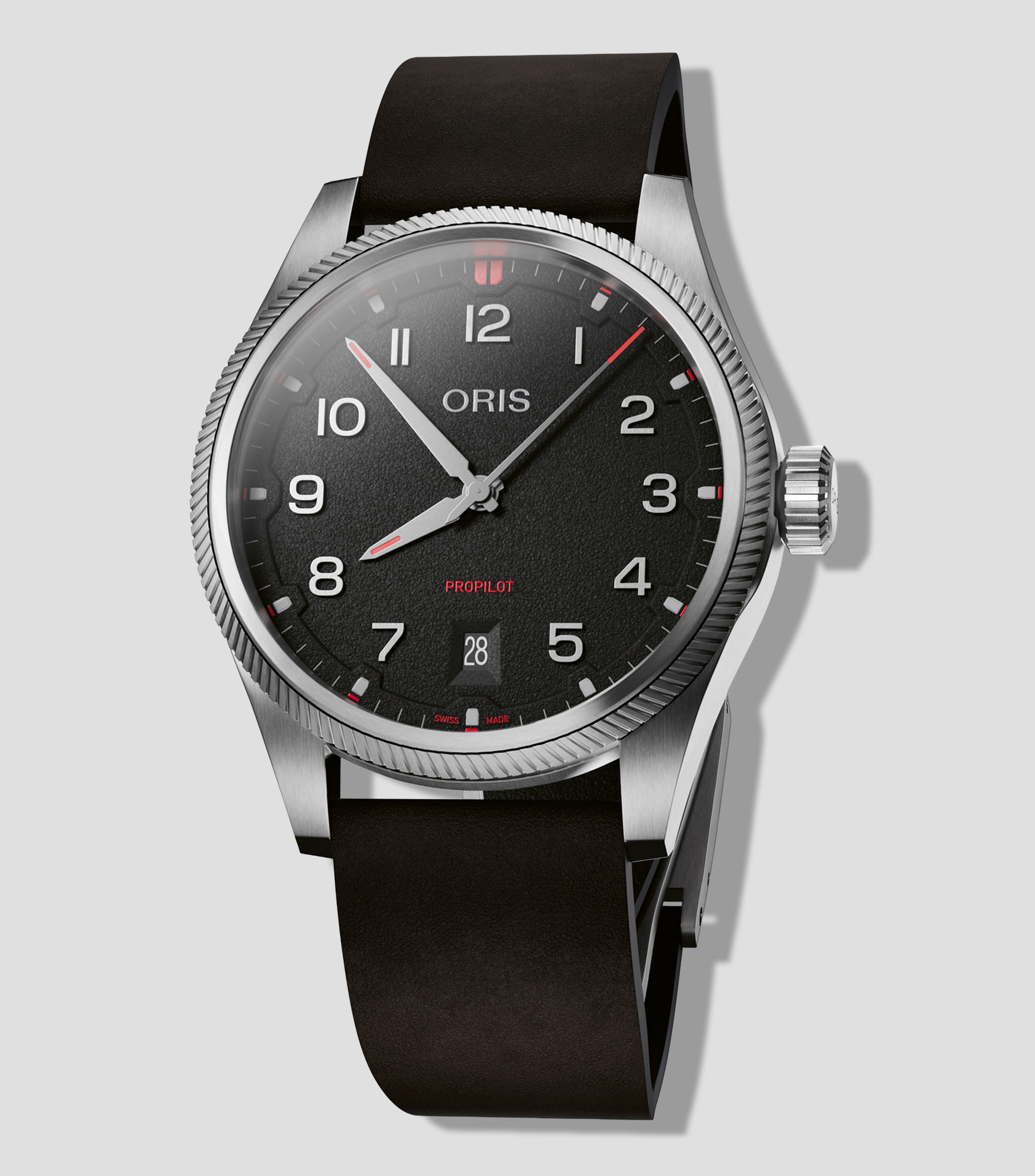 Reloj para Hombre ProPilot Date Deportivo Negro, Plateado