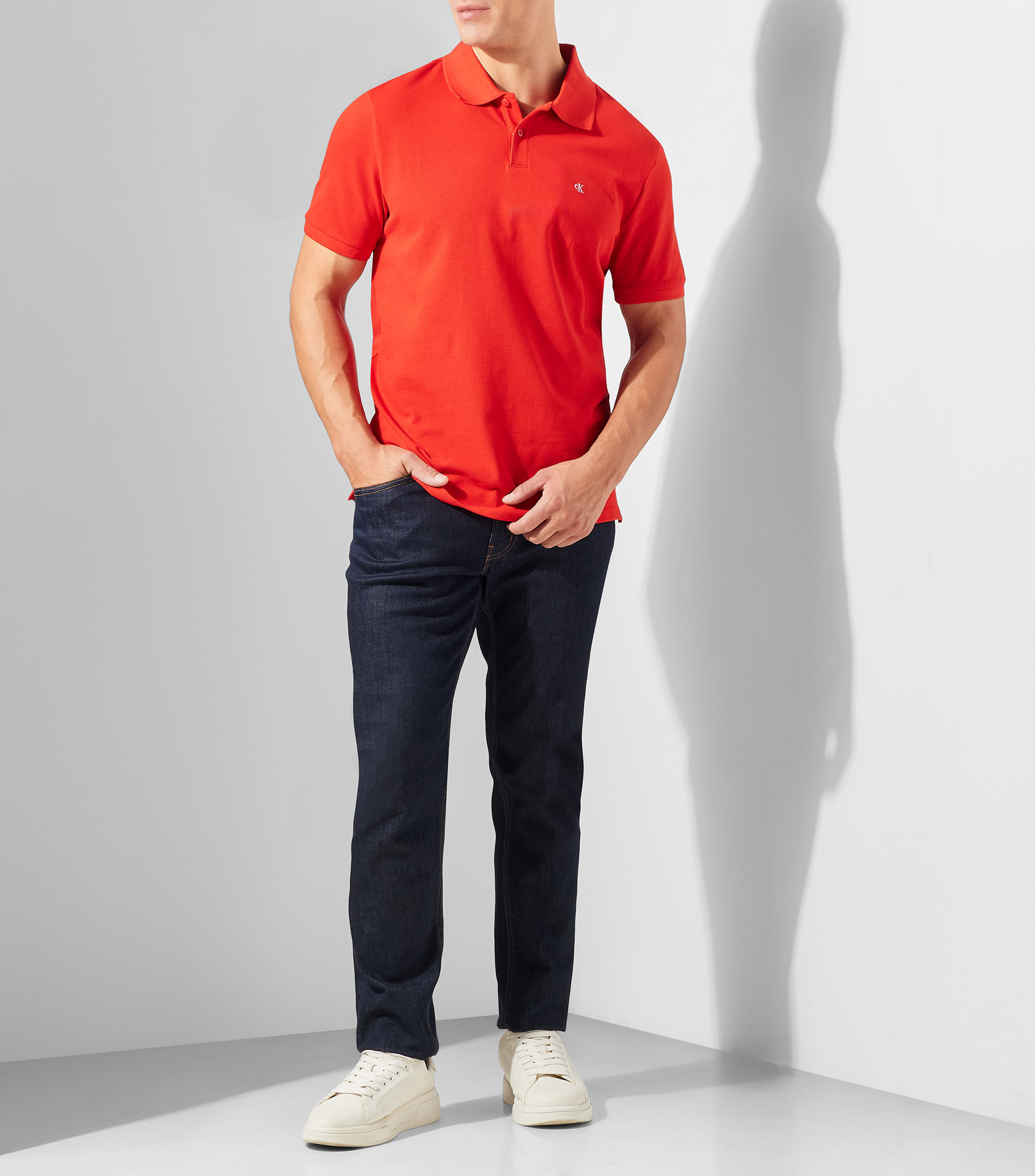 Playera tipo polo manga corta lisa Hombre