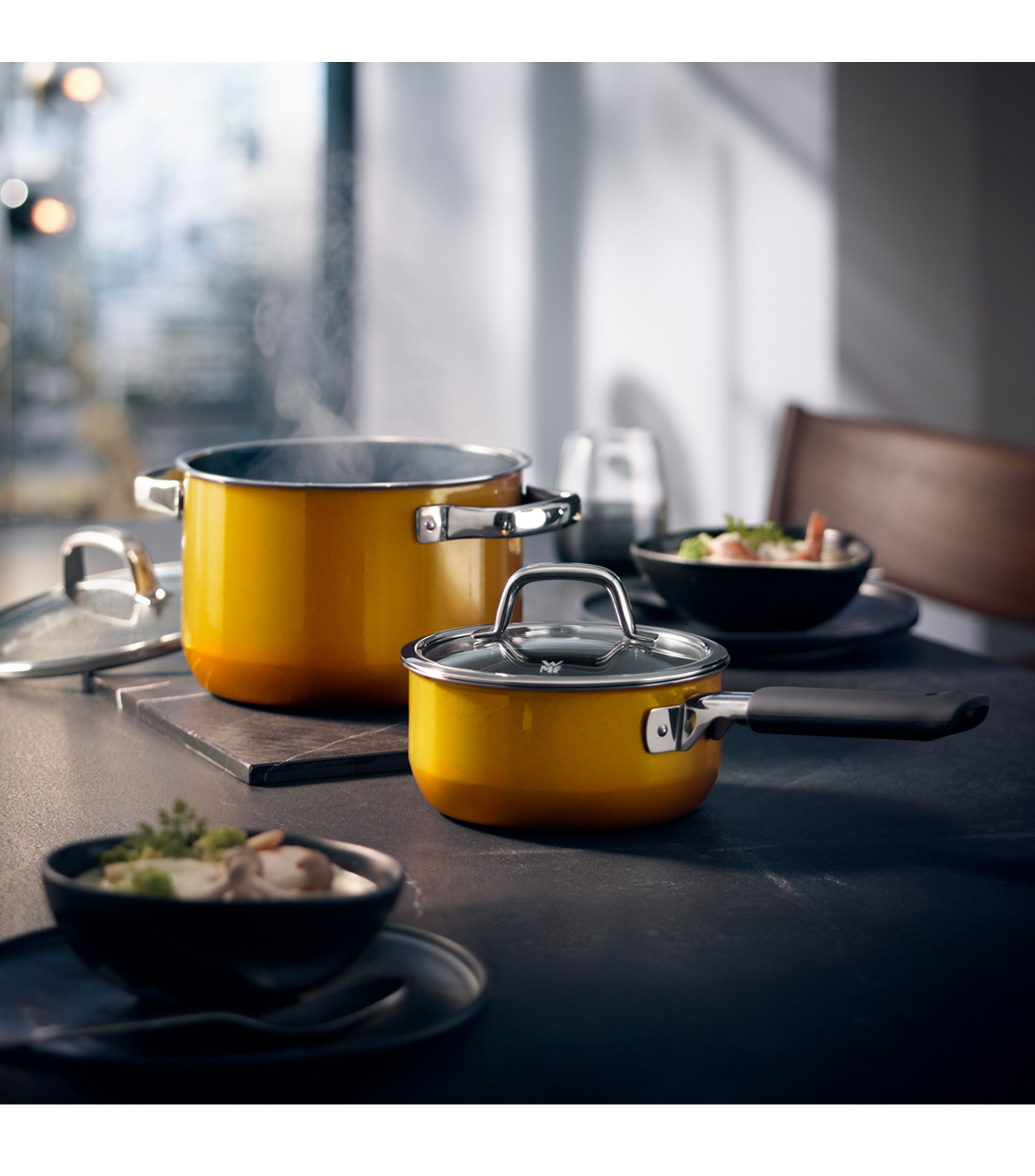 Batería de cocina en cerámico fusiontec 4 piezas Amarillo