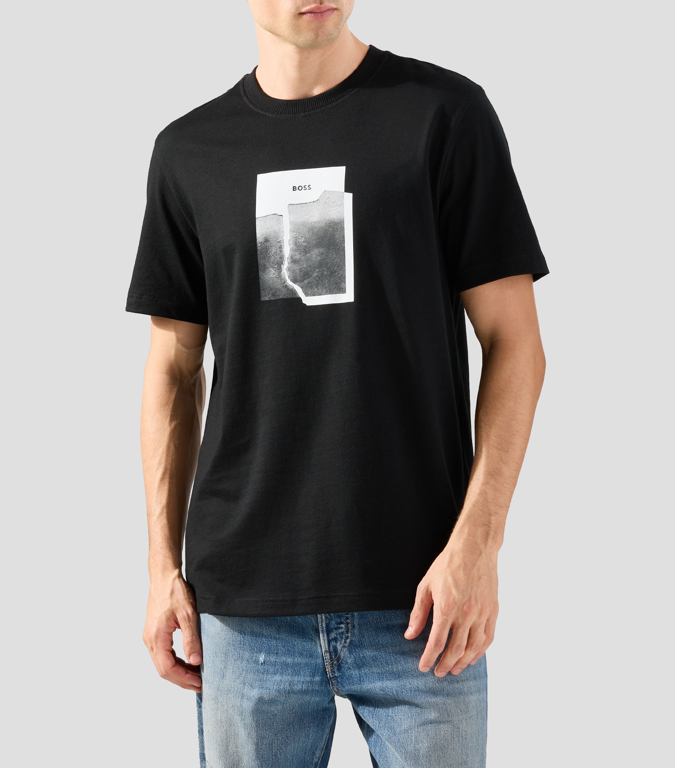 Playera cuello redondo manga corta estampada Hombre