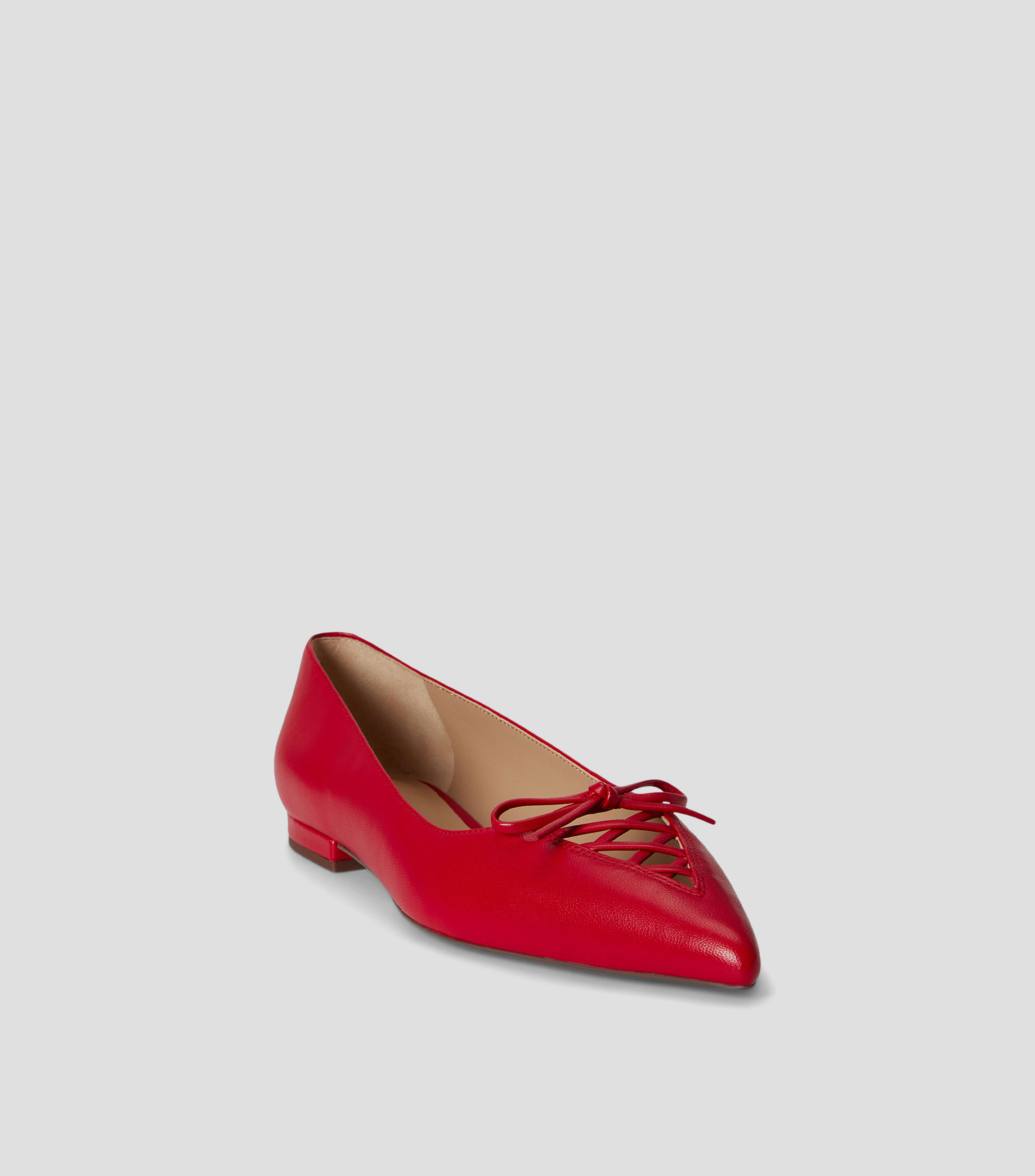 Flats de cuero nappa con cordones Londyn Mujer