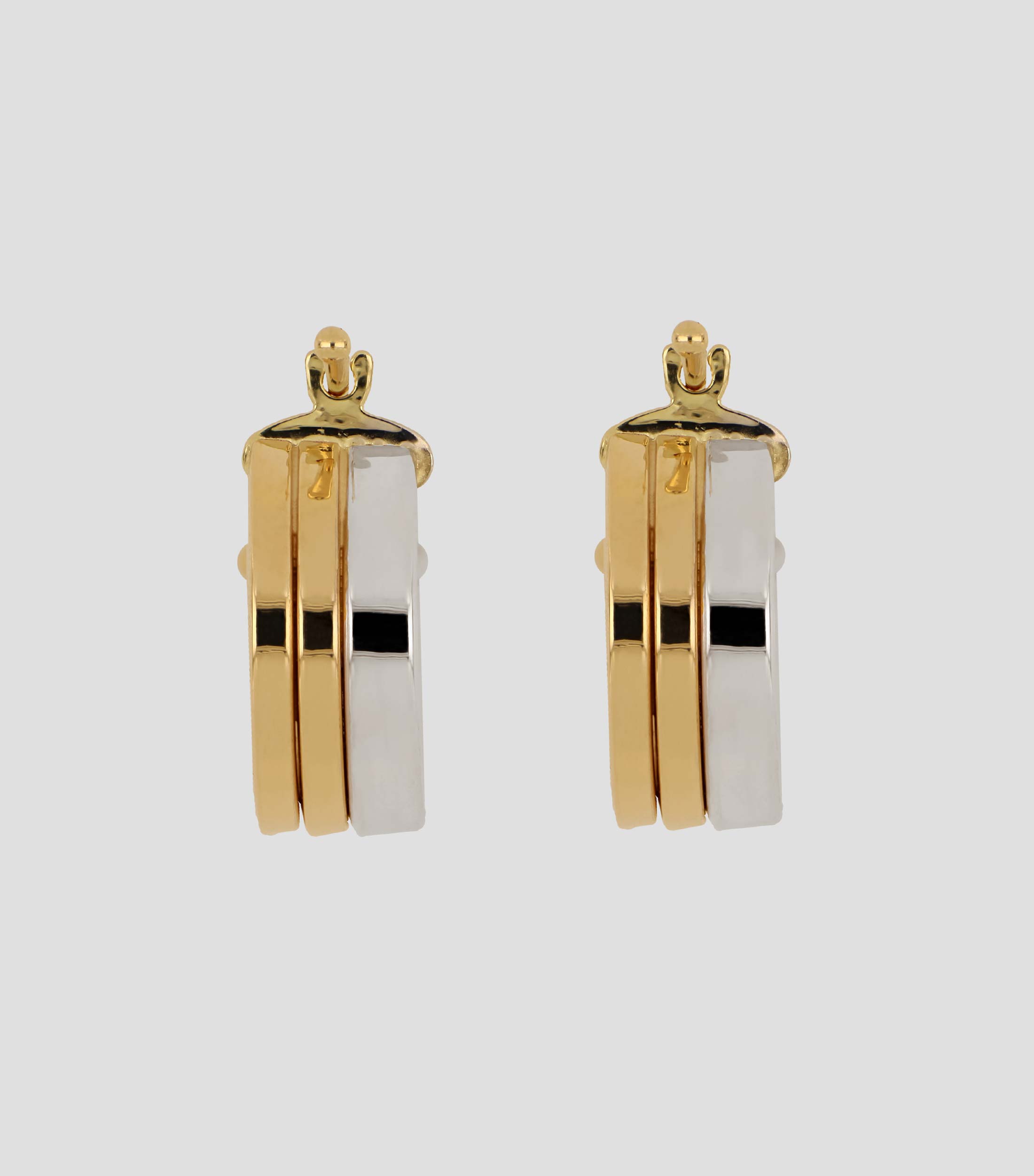 Aretes de oro combinado de 14 kilates circulo Mujer
