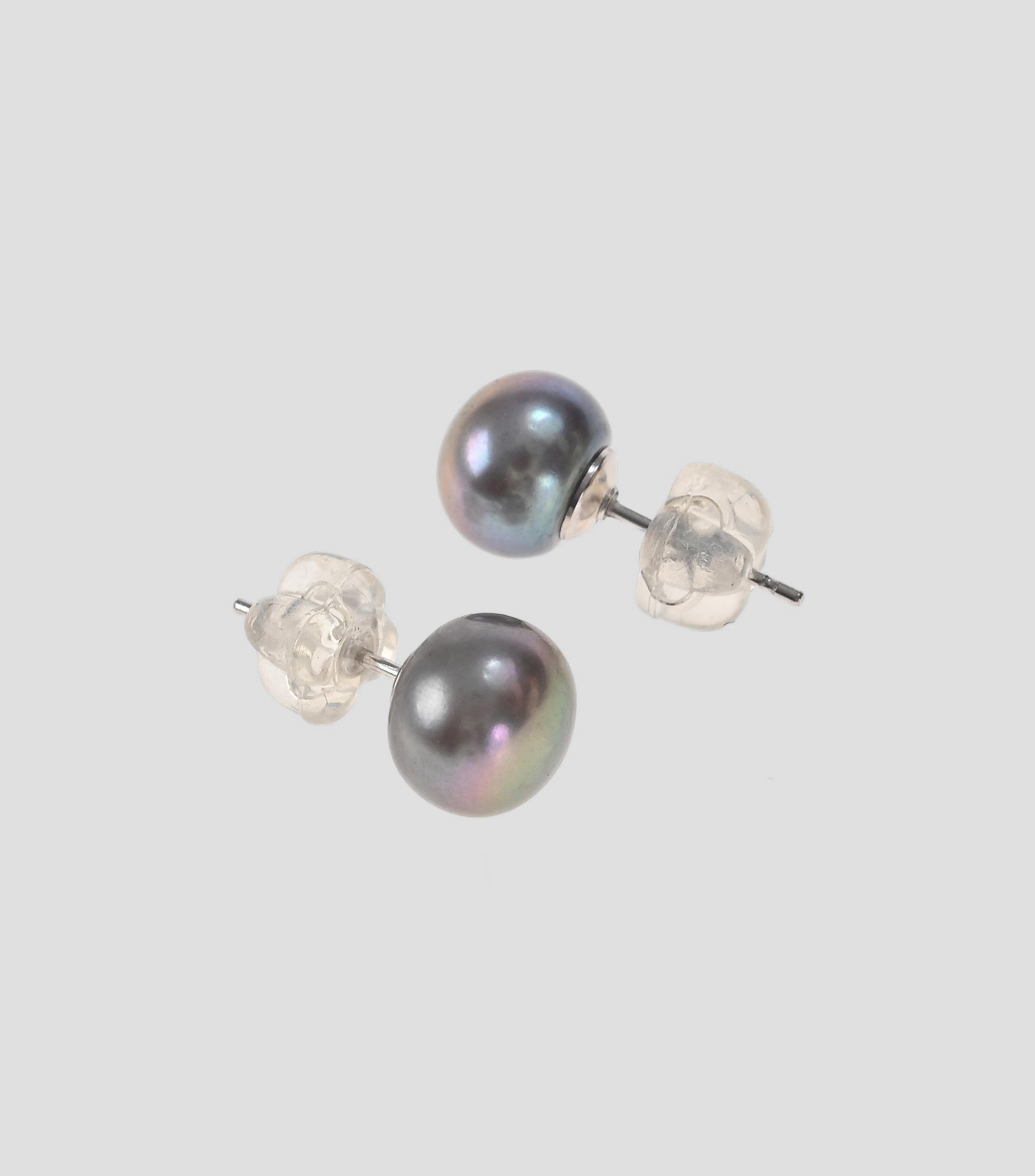Aretes Super 7 gris oscuro Mujer