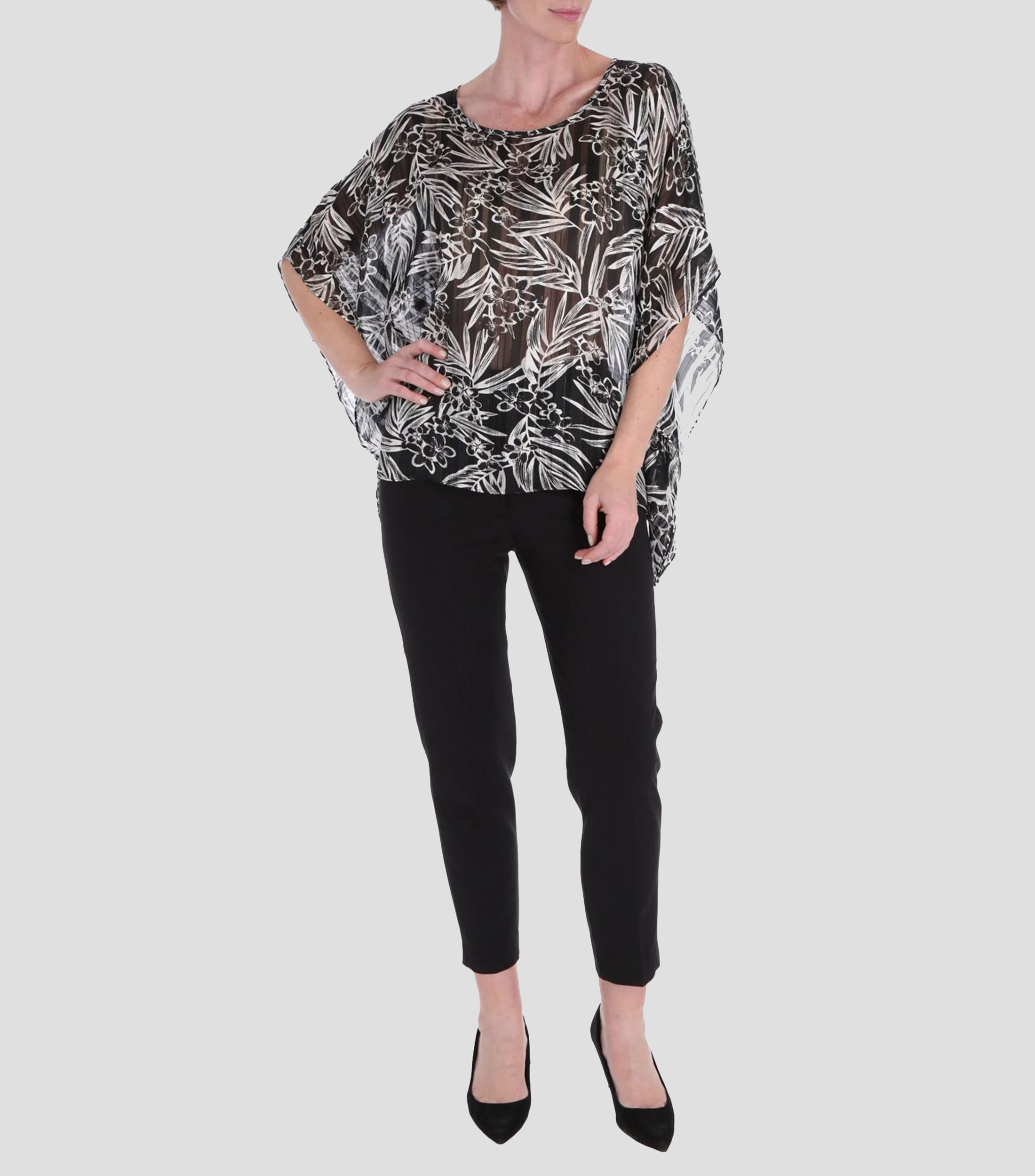 Blusa estampada manga 3/4 Línea Petite Mujer