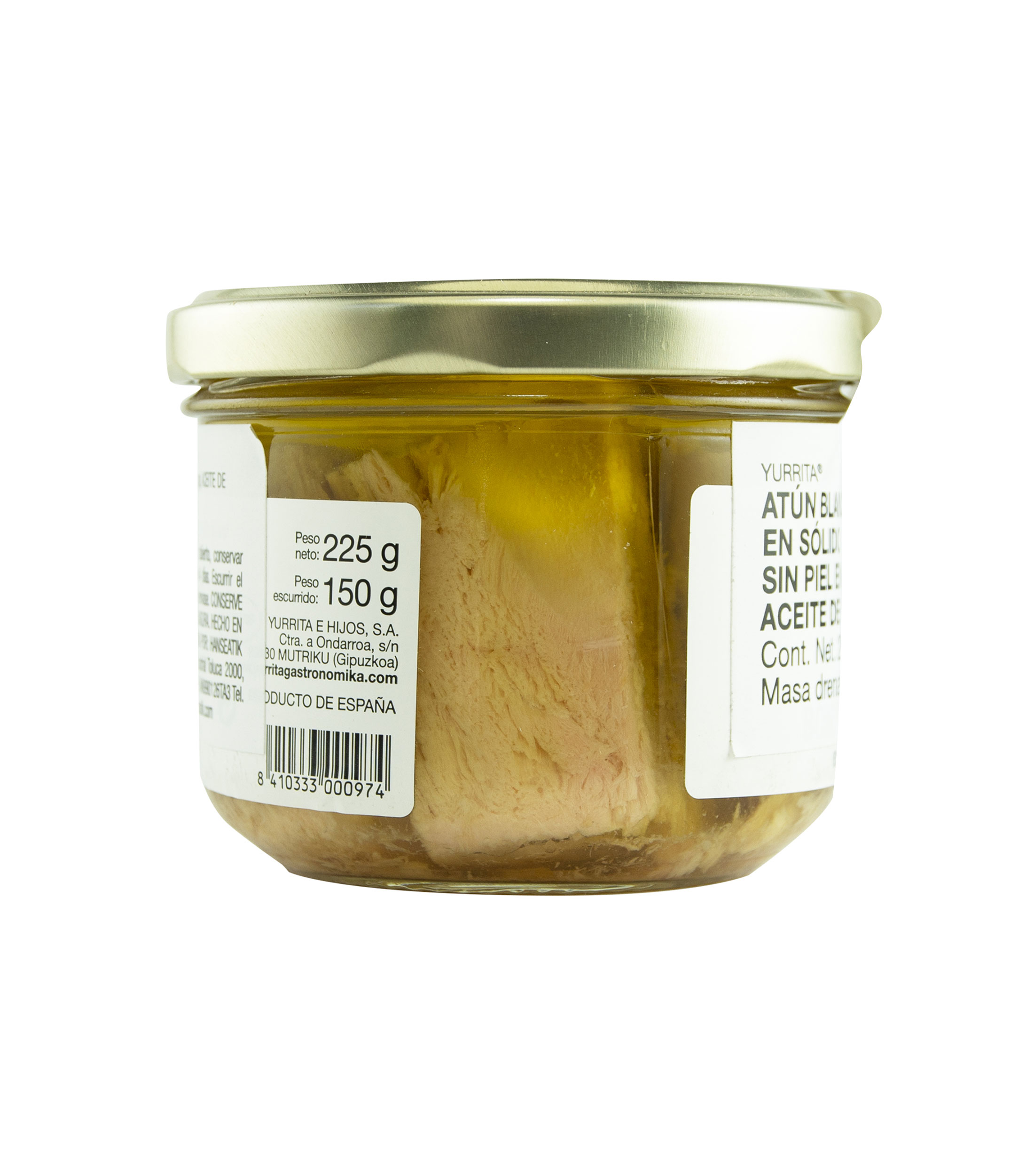 Atún blanco sin piel en aceite de oliva, 225 g