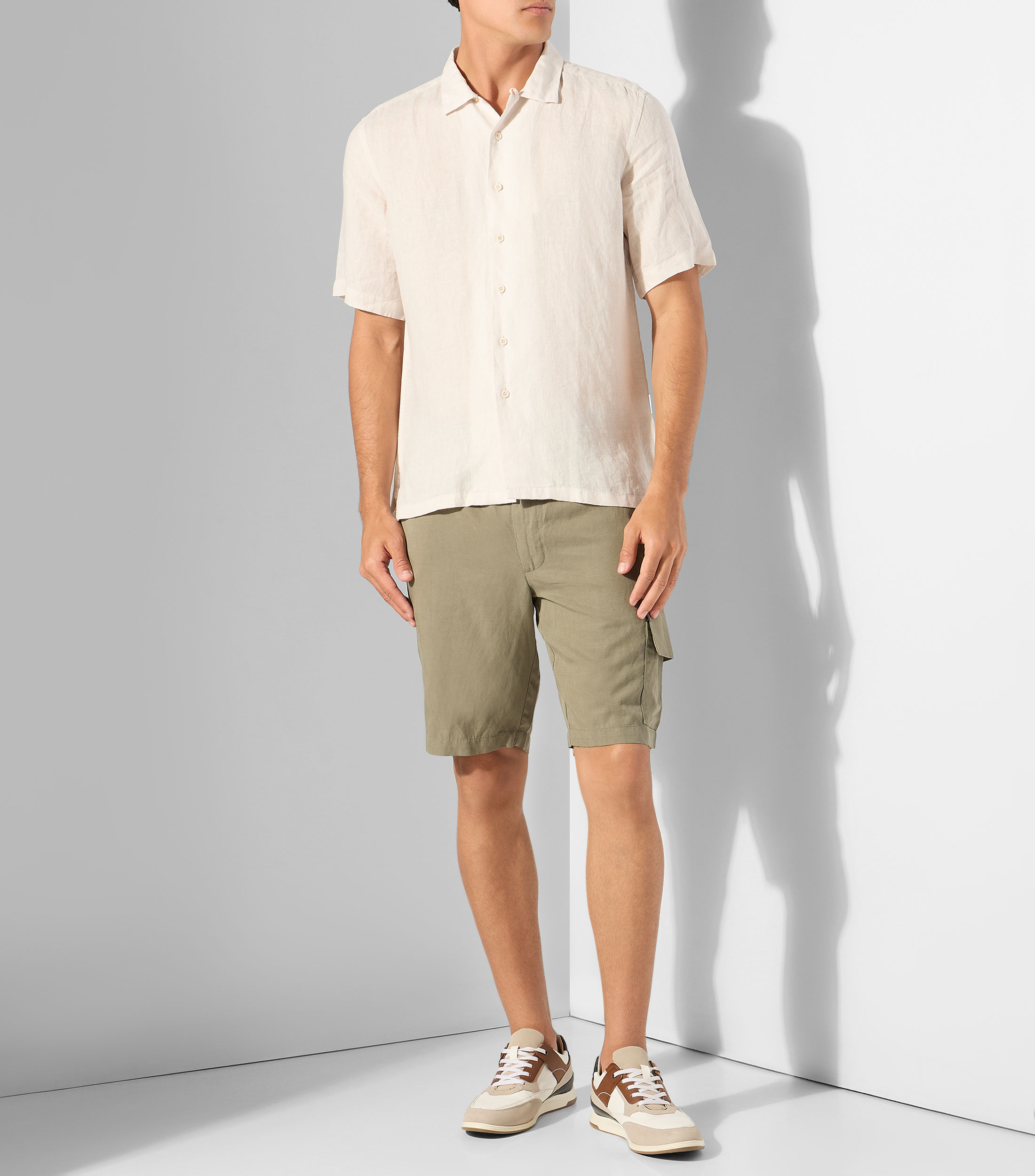 Camisa lisa manga corta Hombre
