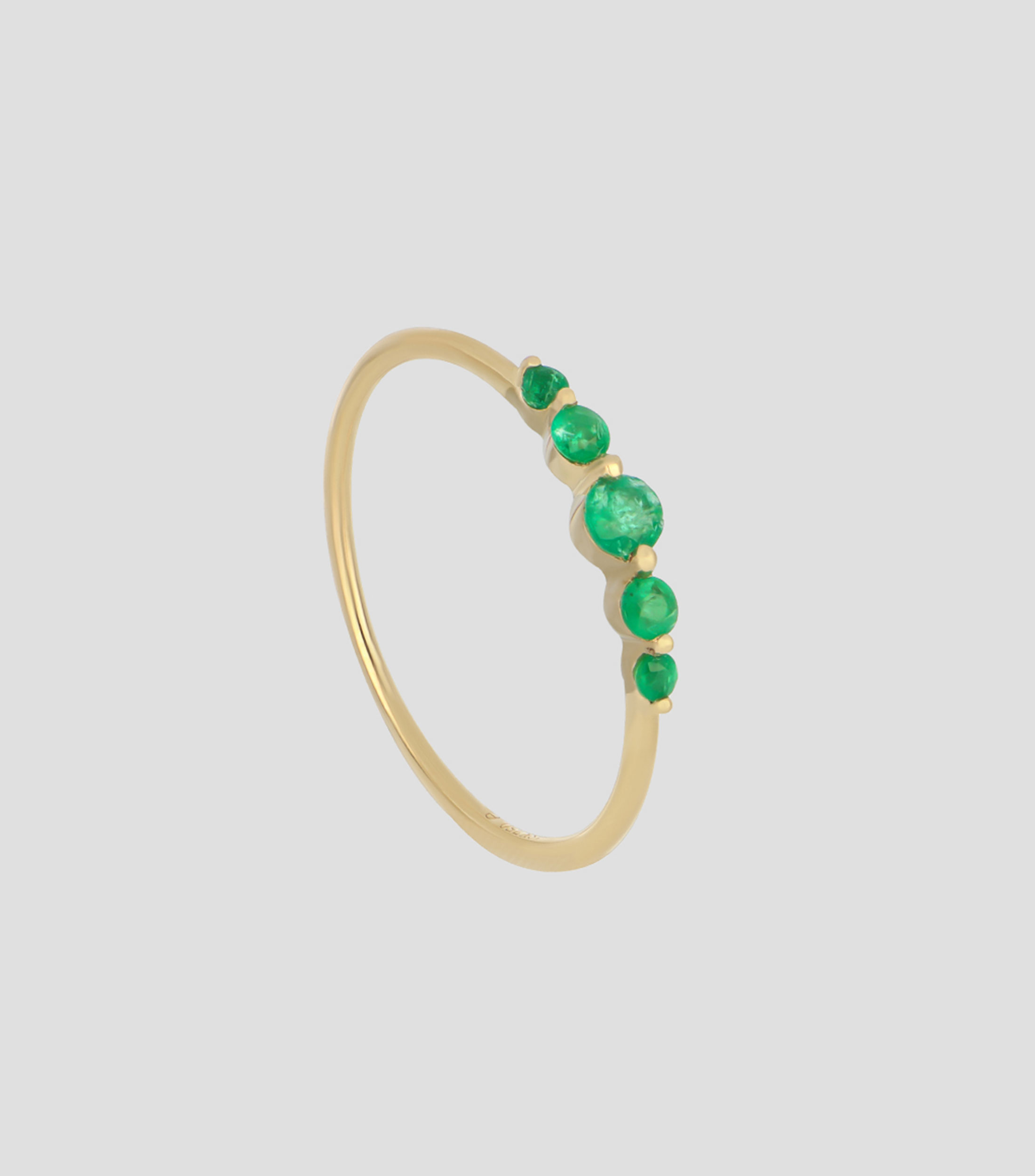 Anillo en Oro de 18 kilates con Esmeralda Mujer