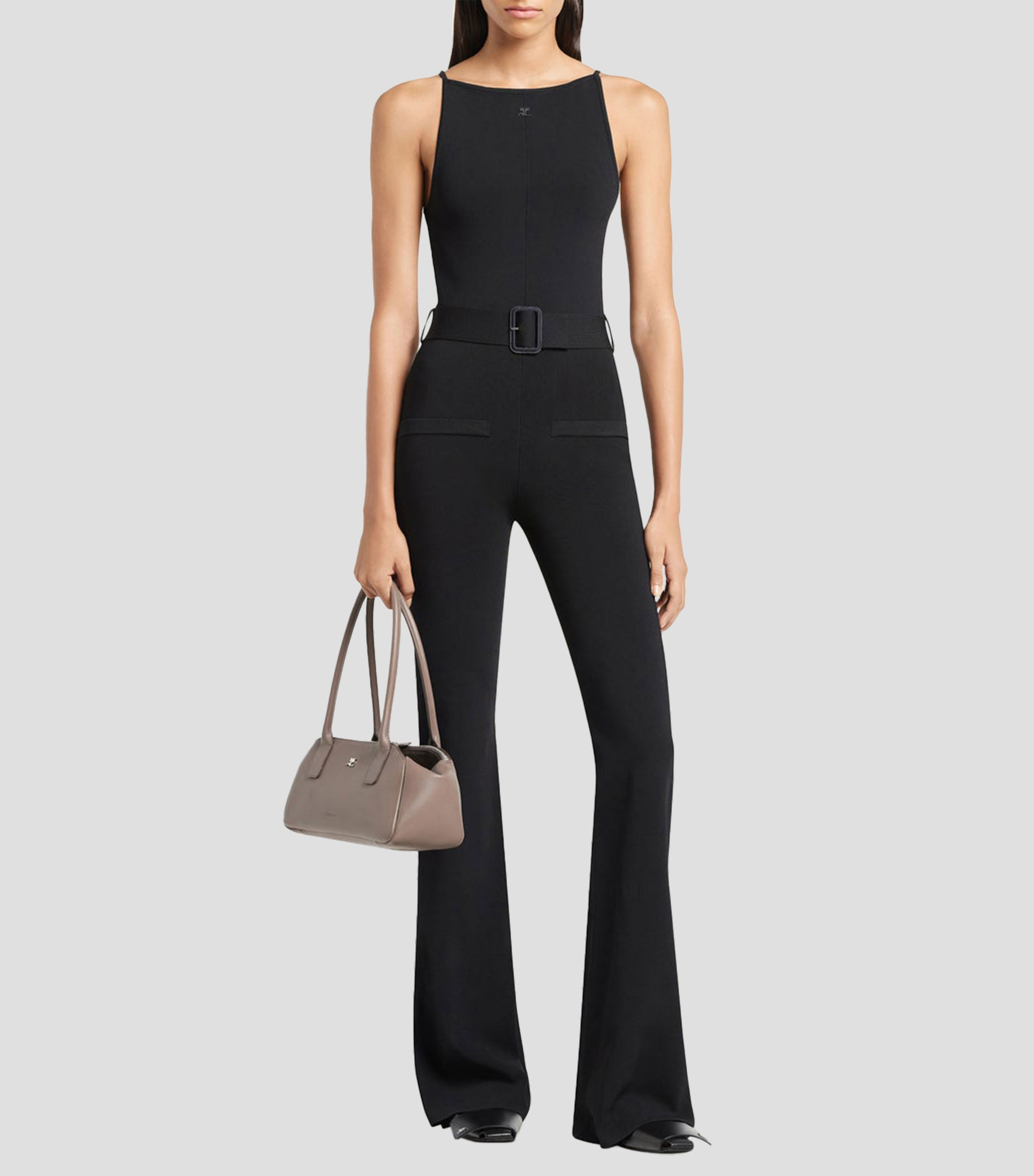 Jumpsuit de corte recto liso Mujer