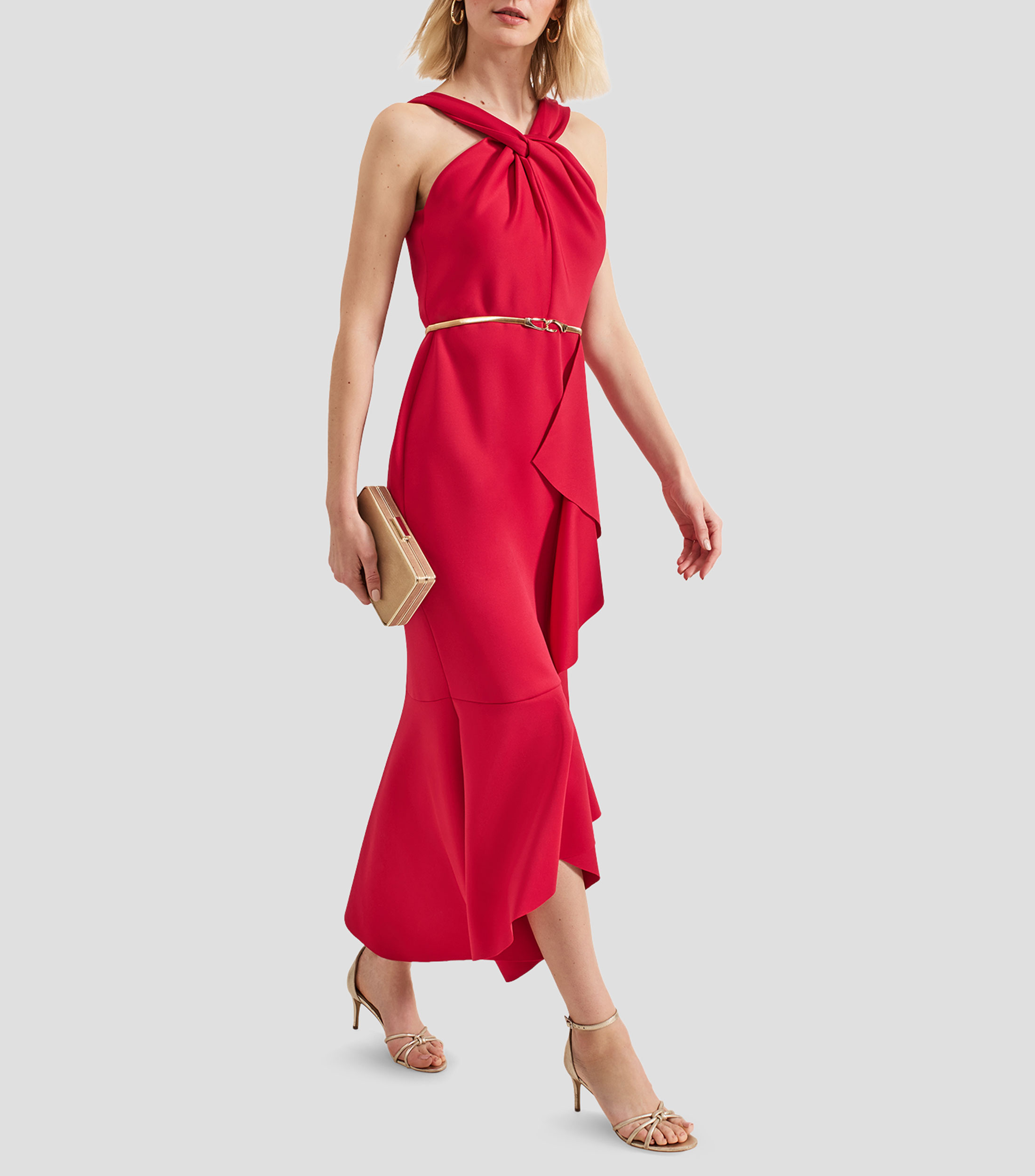 Vestido de fiesta maxi liso Mujer