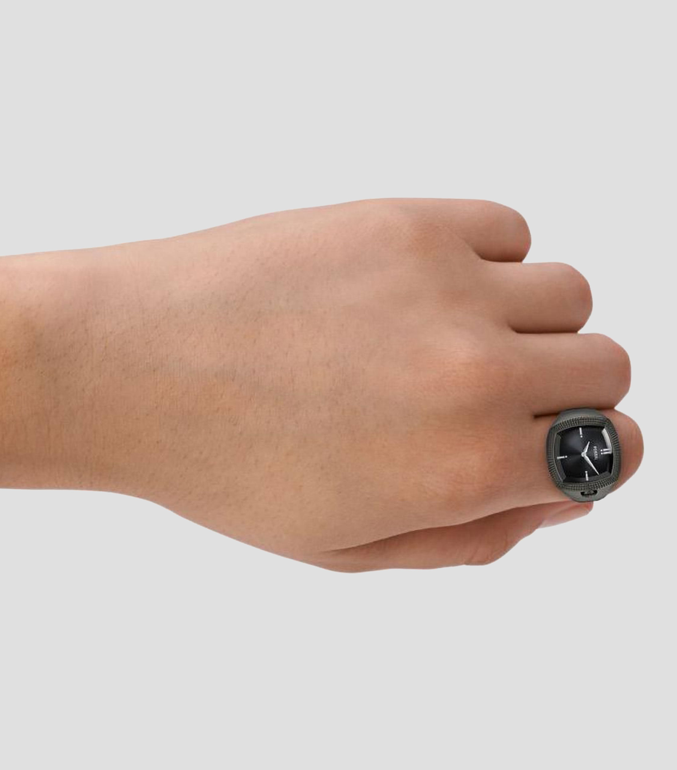 Reloj Watch Ring Nick Jonas x Fossil Machine Luxe Gris Oscuro Unisex
