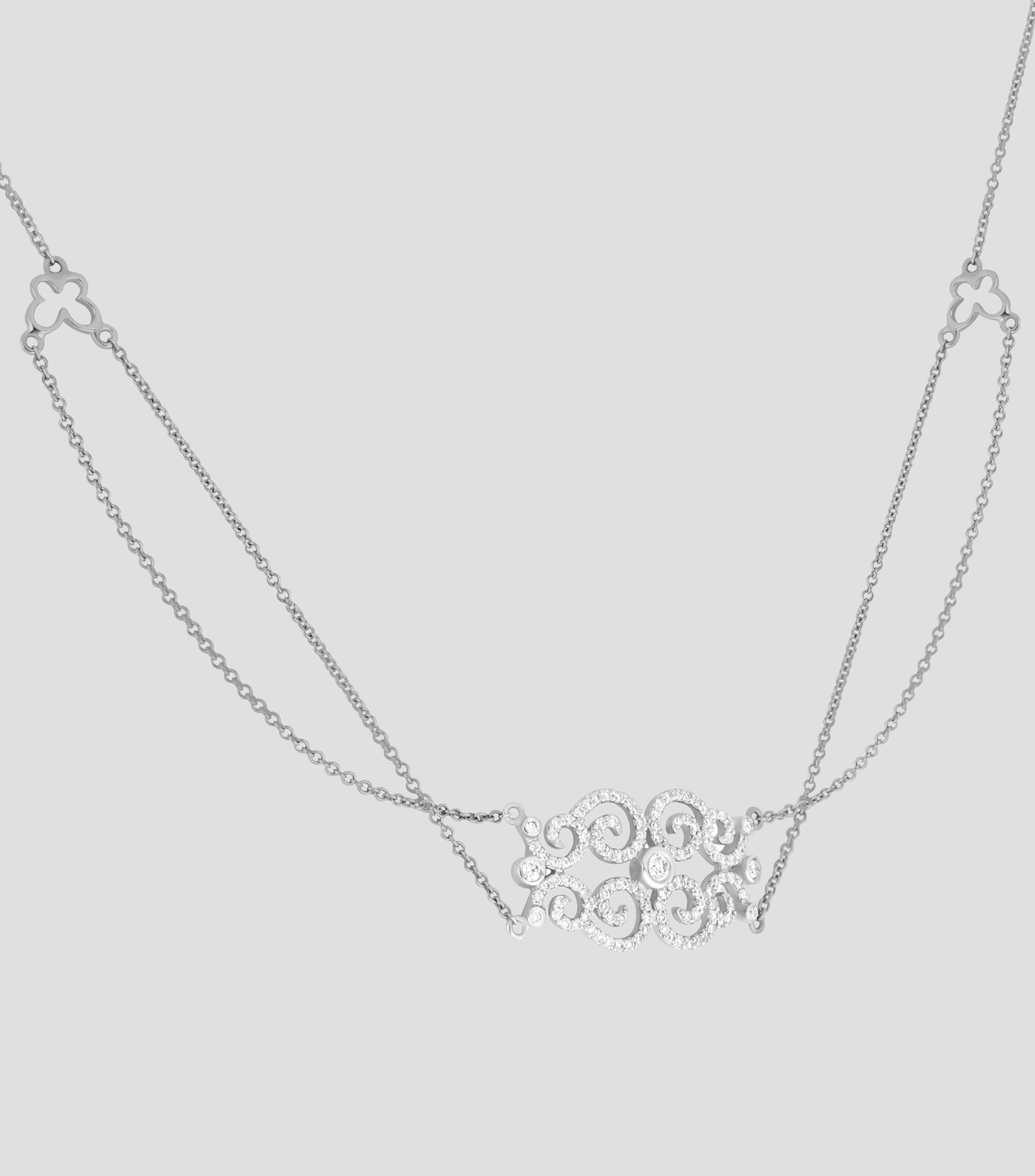 Gargantilla en oro blanco de 14 kilates con diamante Mujer