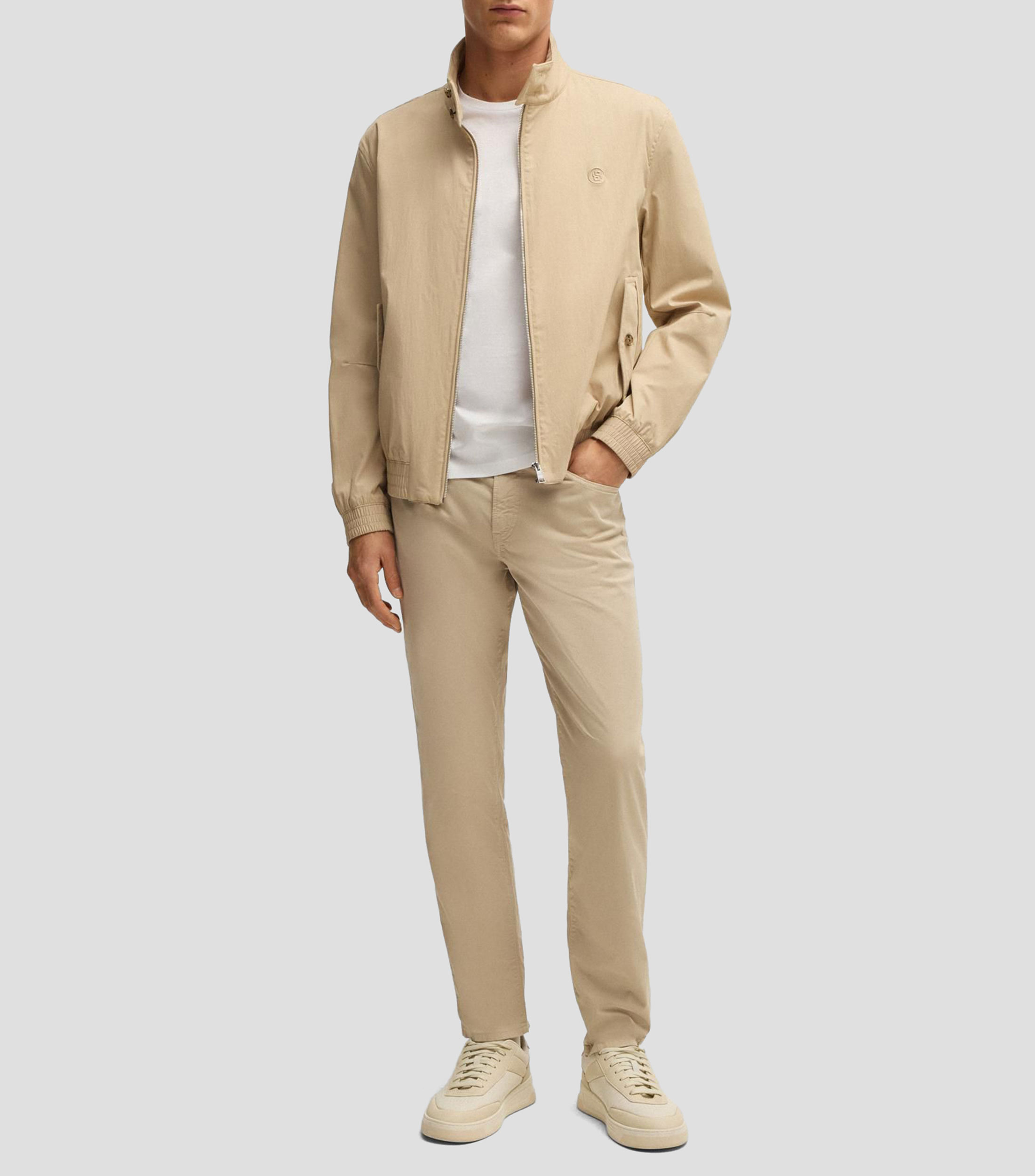 Playera de manga corta Slim en algodón mercerizado Hombre