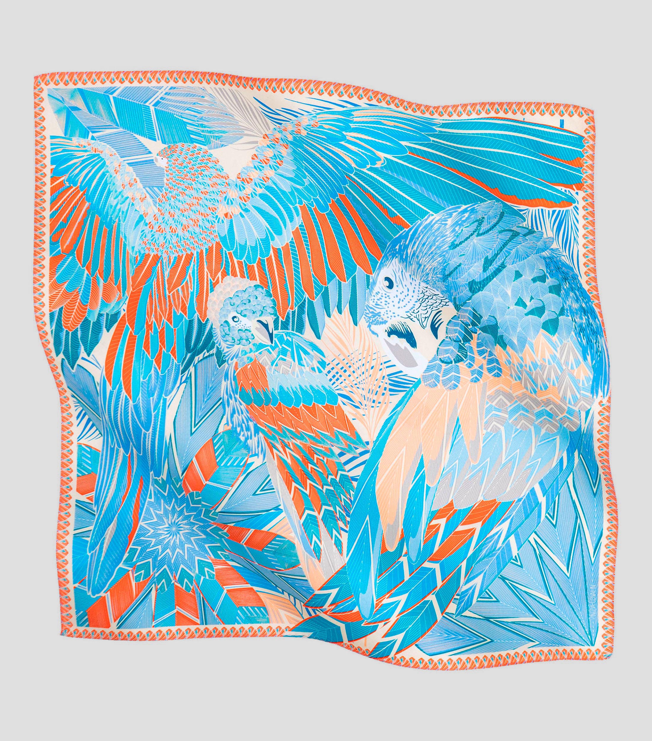 Mascada de seda multicolor Guacamayas Mujer