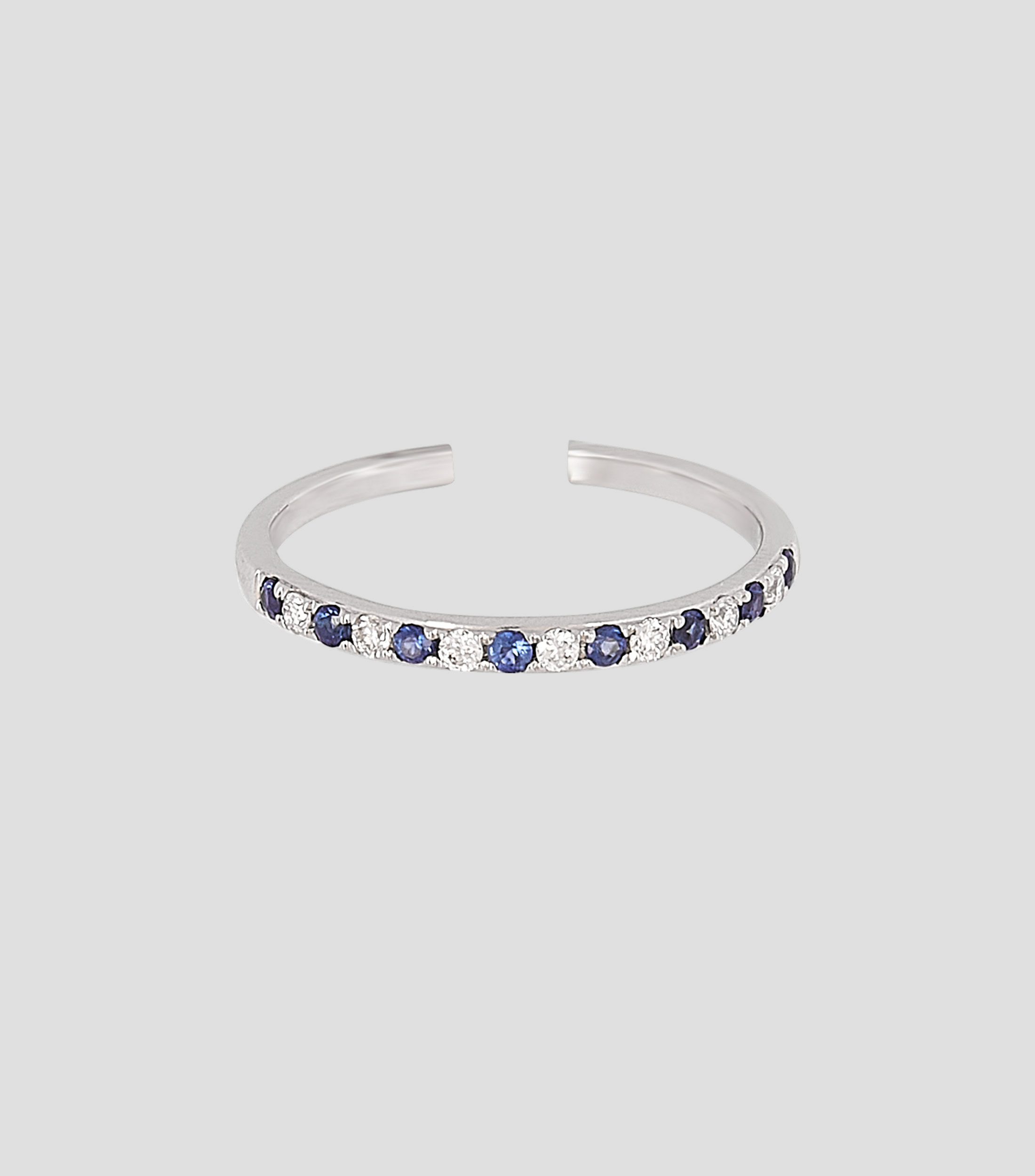 Anillo en oro con Diamantes y Zafiros Mujer