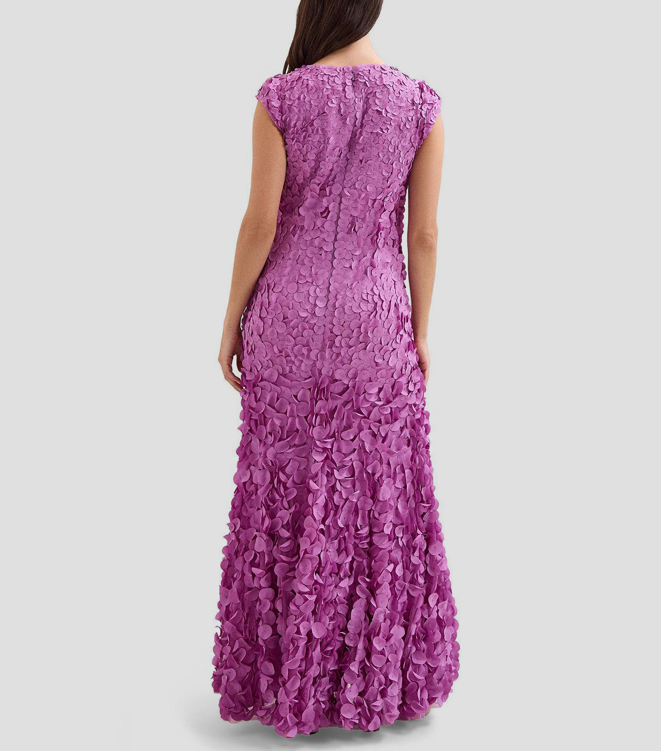 Vestido de fiesta maxi con microdiseño Mujer