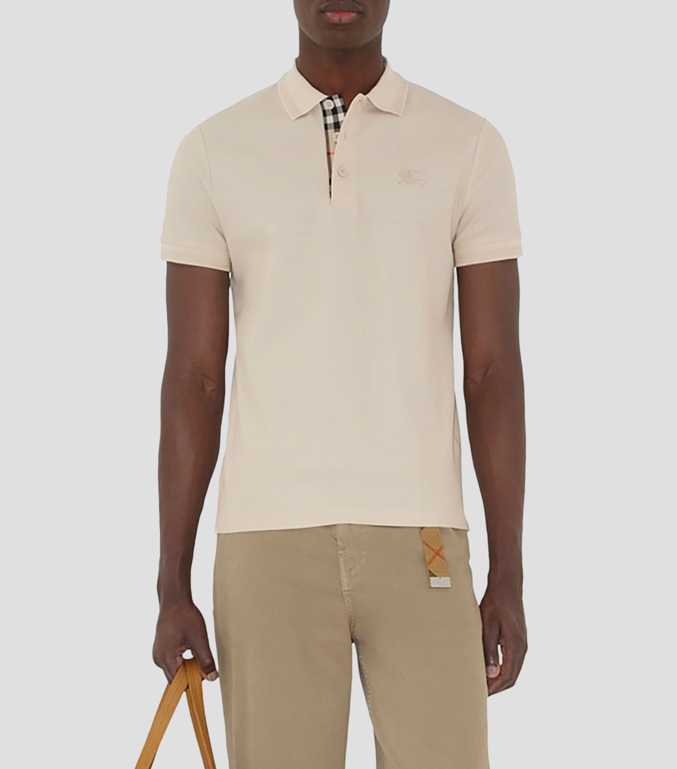 Playera tipo polo manga corta lisa Hombre