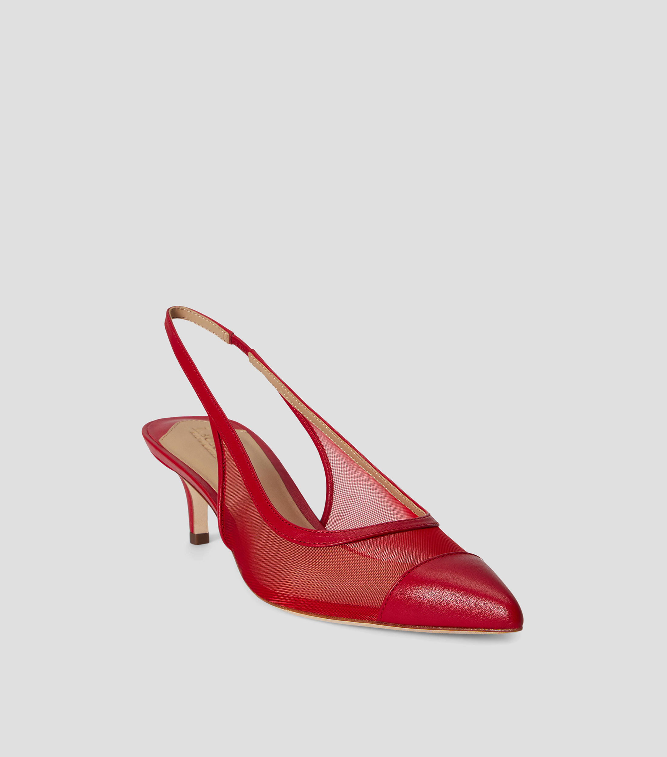 Zapatillas slingback de cuero con tacón bajo Lolah Mujer