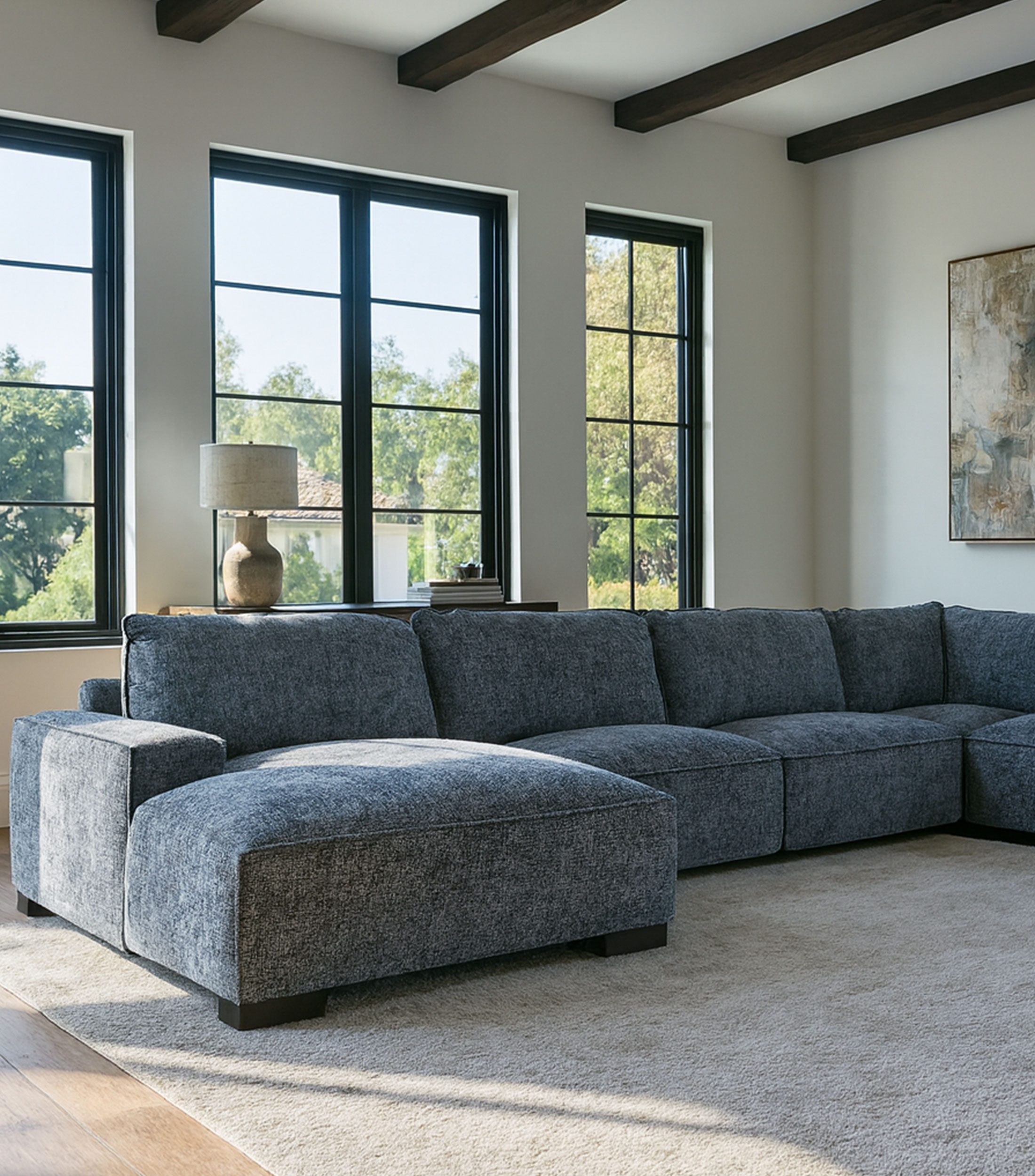 Sala modular izquierda azul