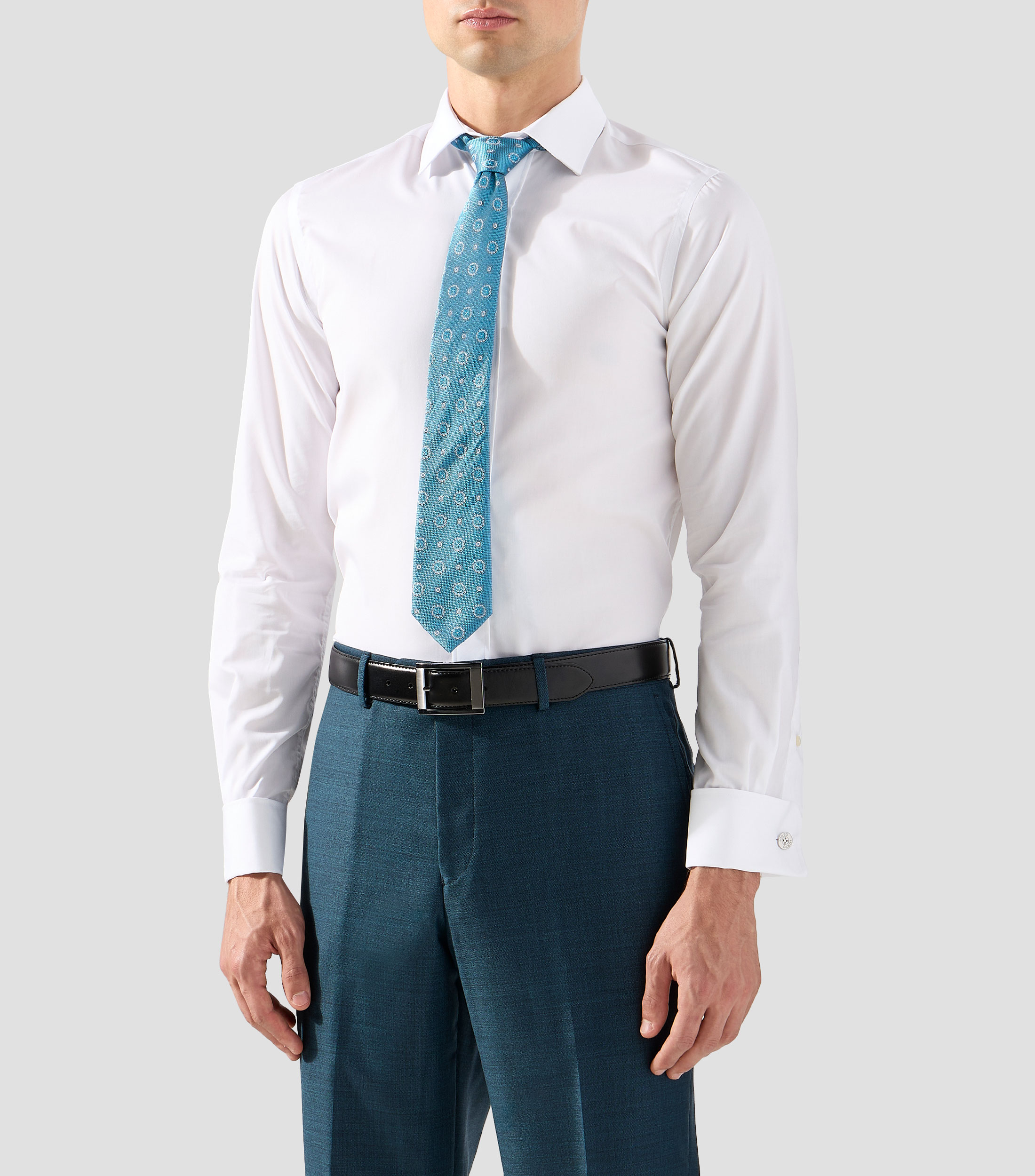 Camisa lisa con manga larga Hombre