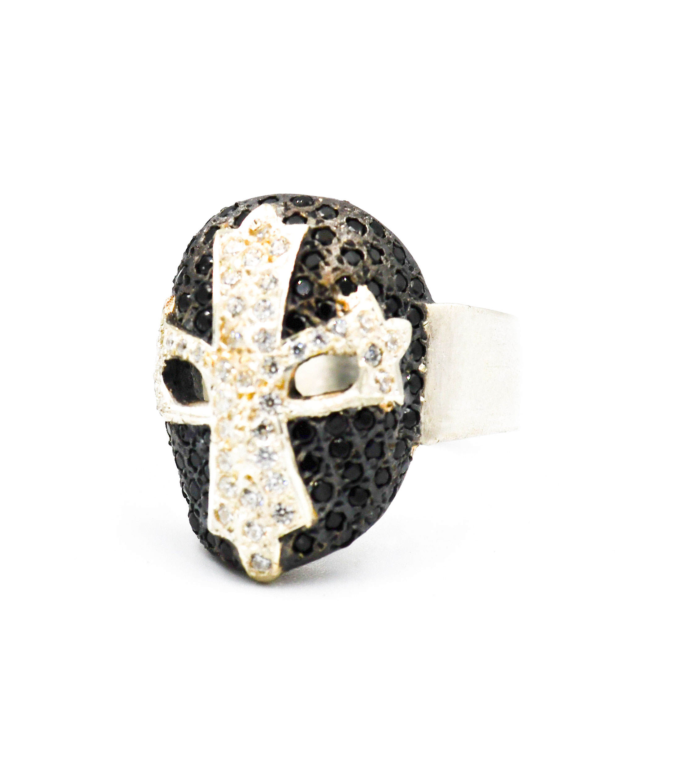 Anillo en plata .925 Cross Mask Lucha Libre ZB con zirconia cubica Unisex Talla 12