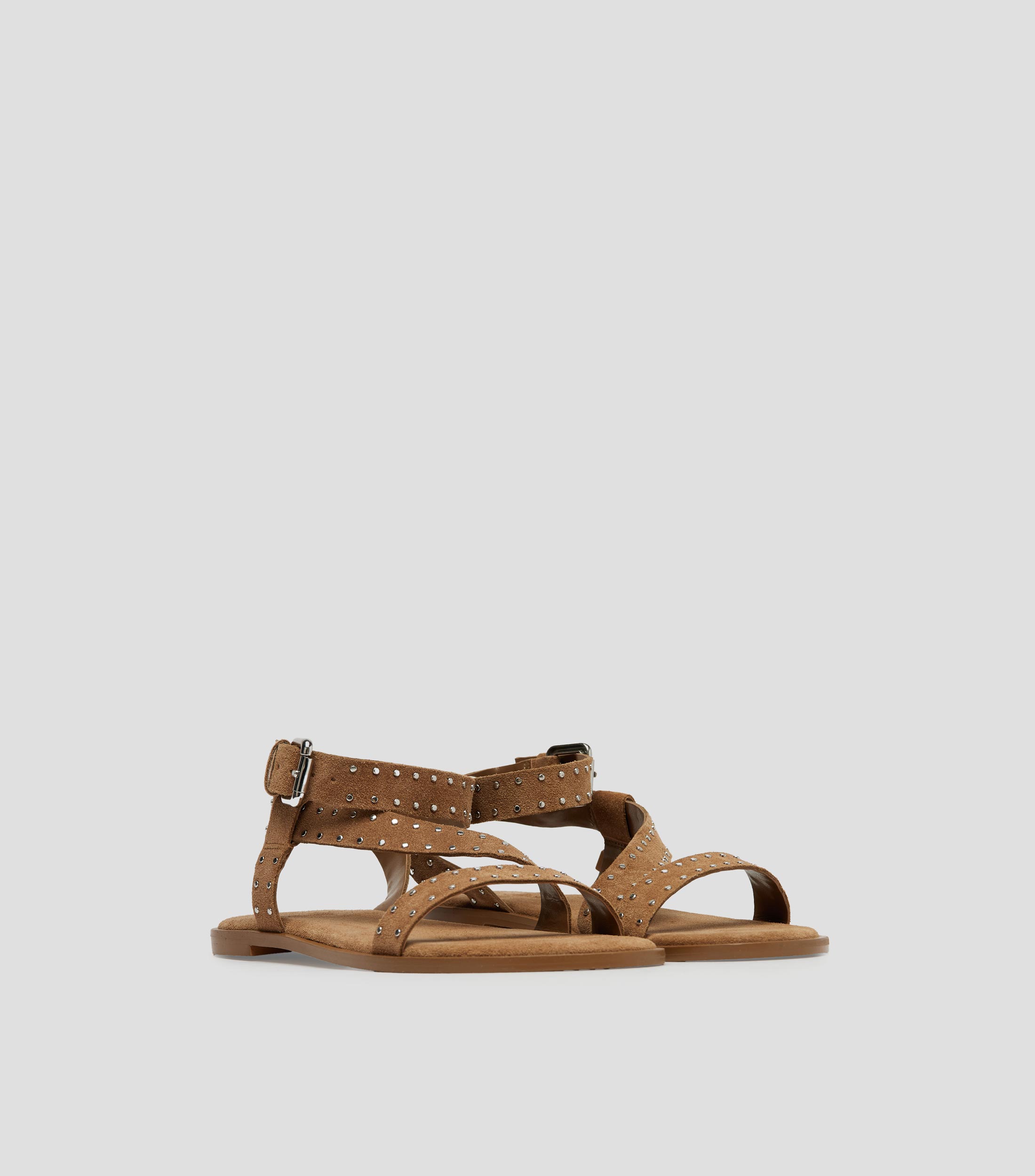 Sandalias con tacón bajo media luna Mujer