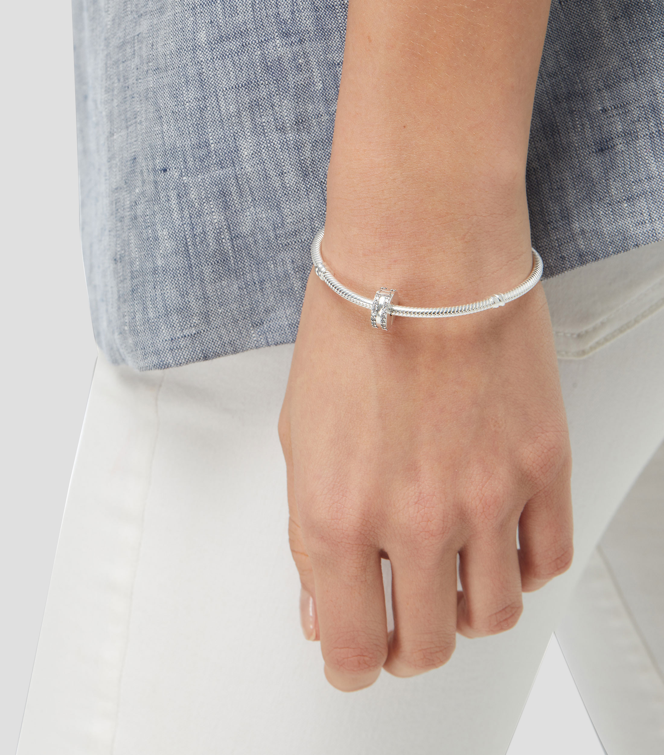 Charm clip en plata .925 con zirconia cúbica Mujer
