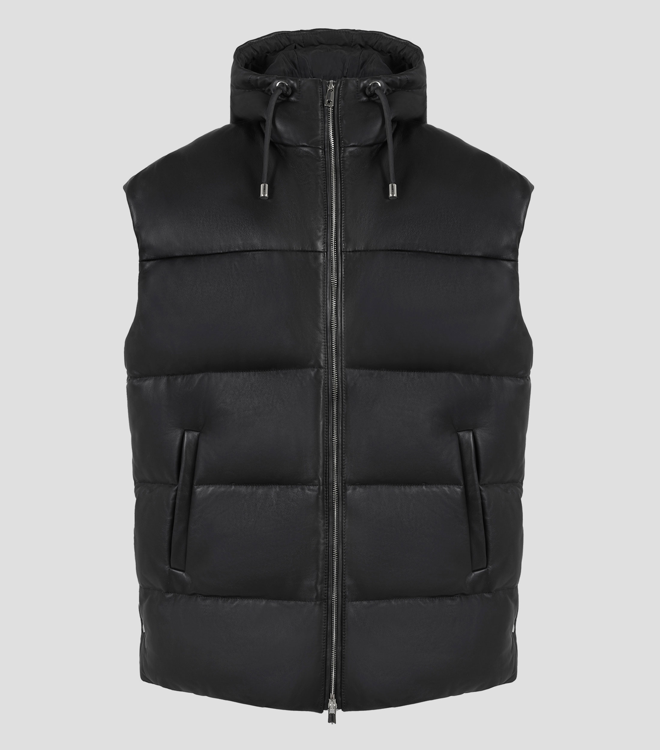 Chaleco en piel ovina con capucha Unisex