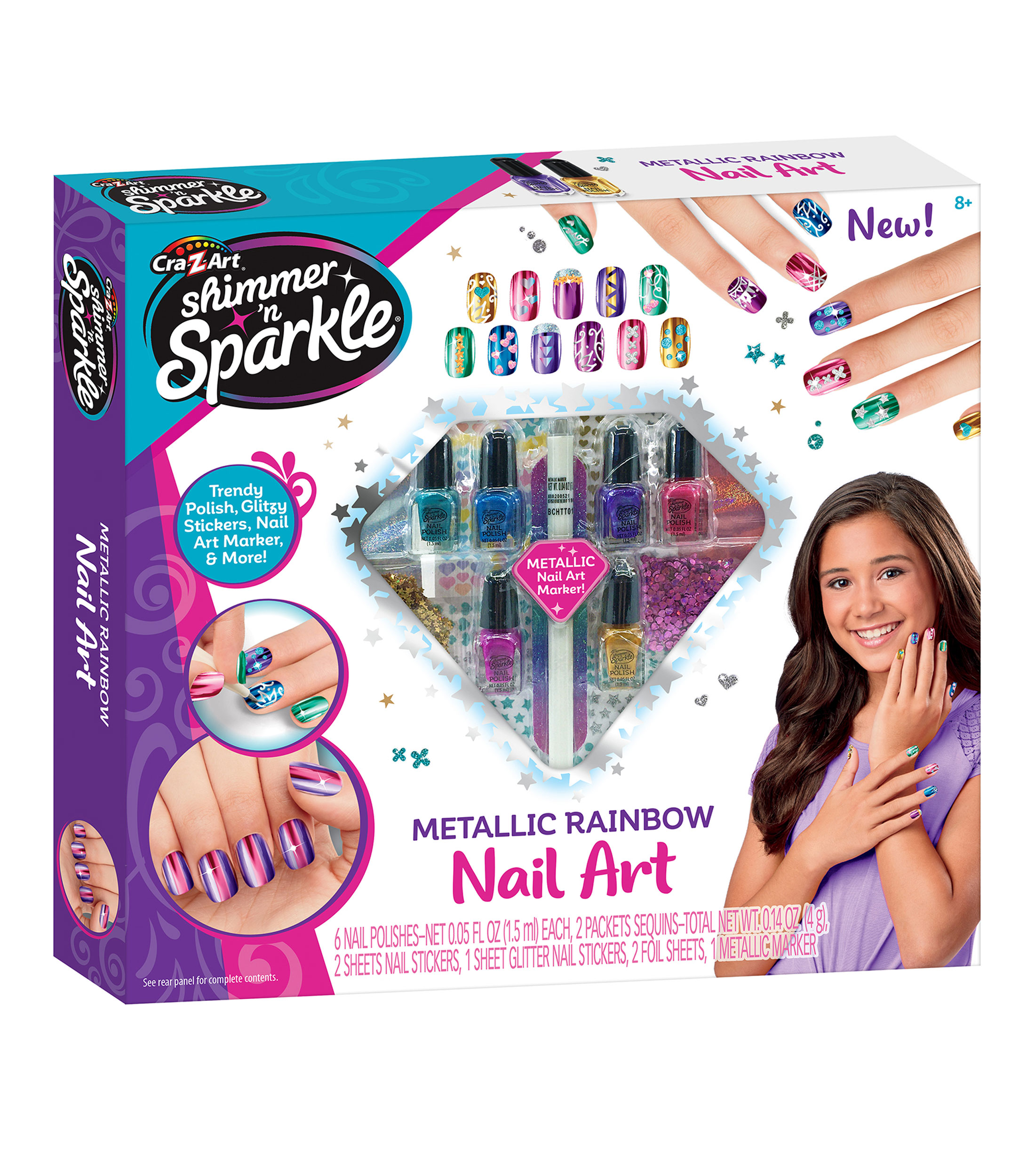 Playset de manualidades, Metallic Rainbow Nail Art