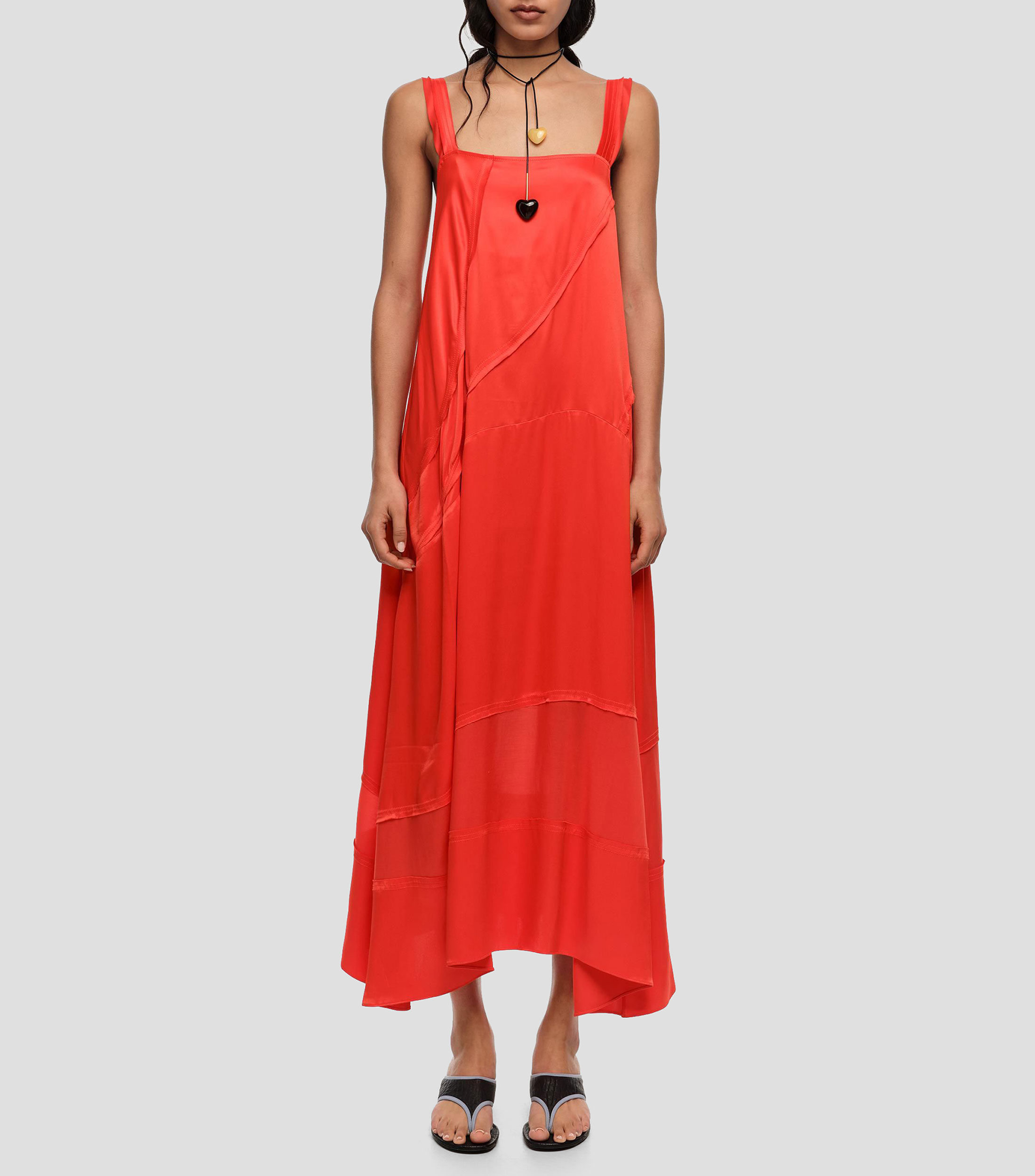 Vestido línea A vuelo rojo Mujer