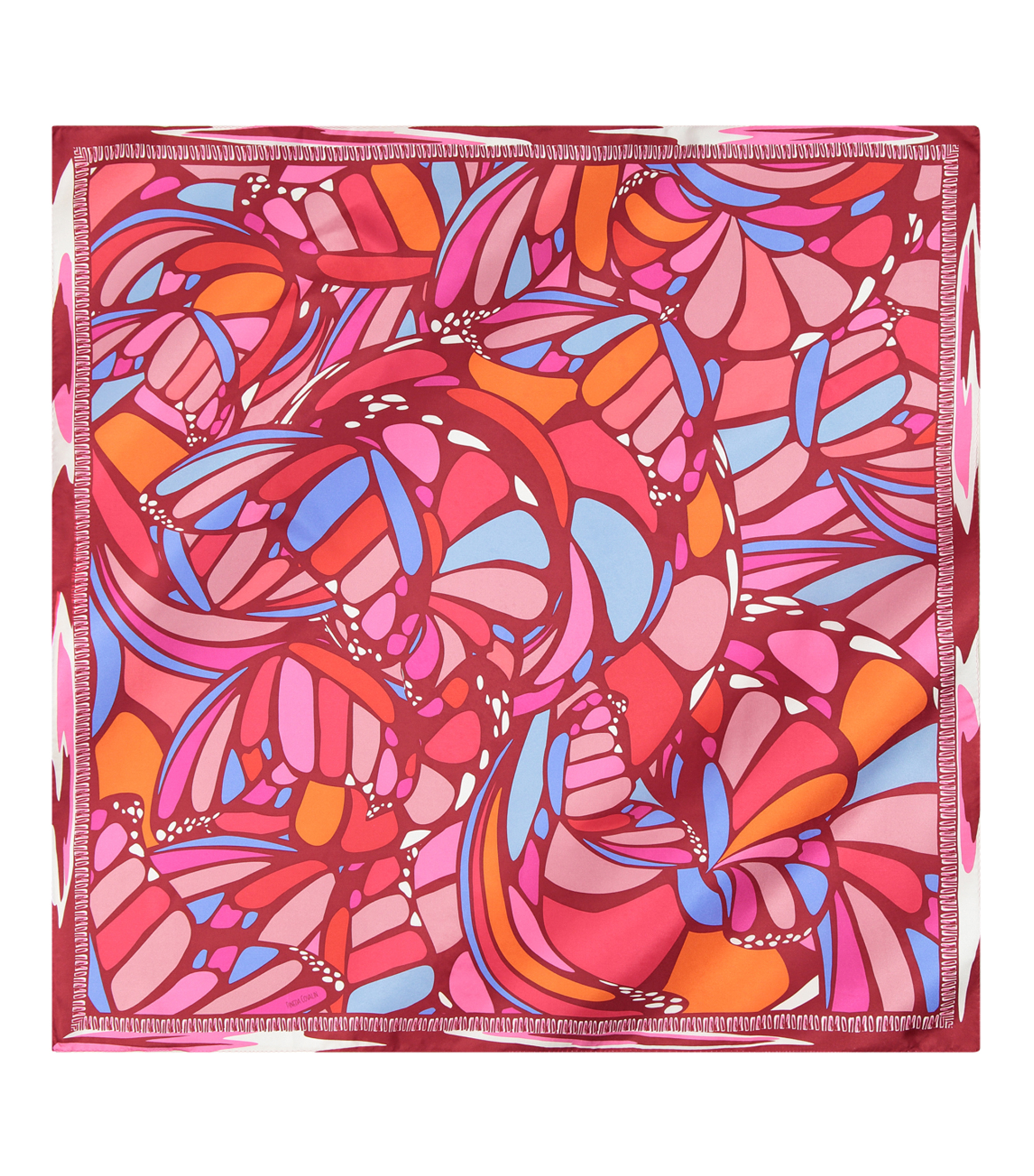Mascada roja con mariposas Mujer