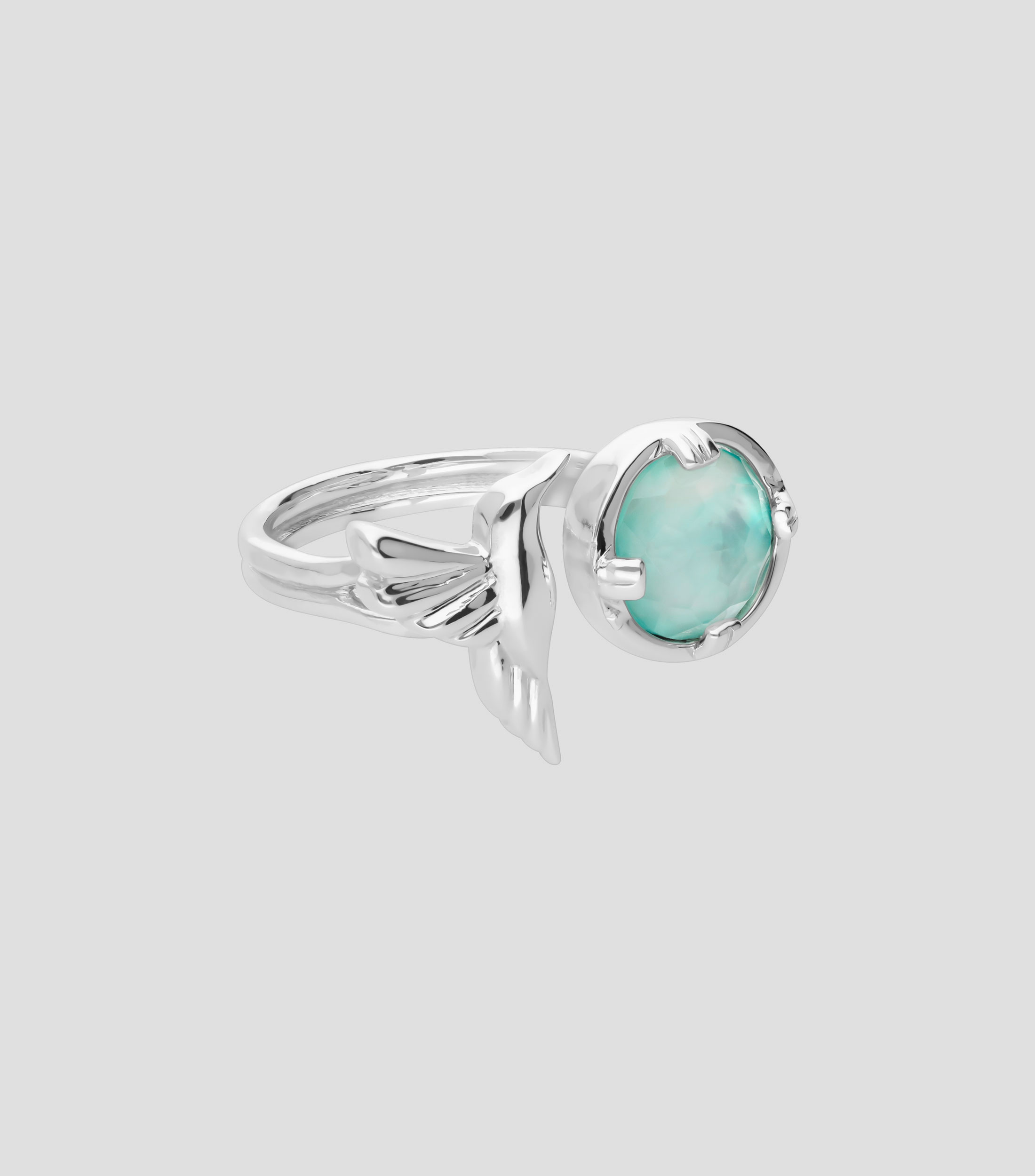 Anillo en Plata .925 Mensaje de Amor Colibri con Madre Perla Mujer