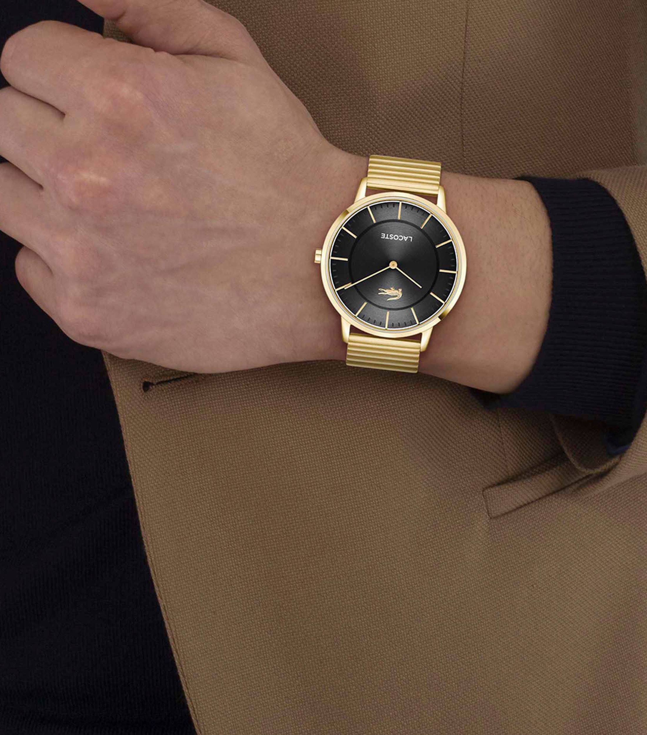 Reloj para Hombre Crocorigin Casual Negro, Dorado