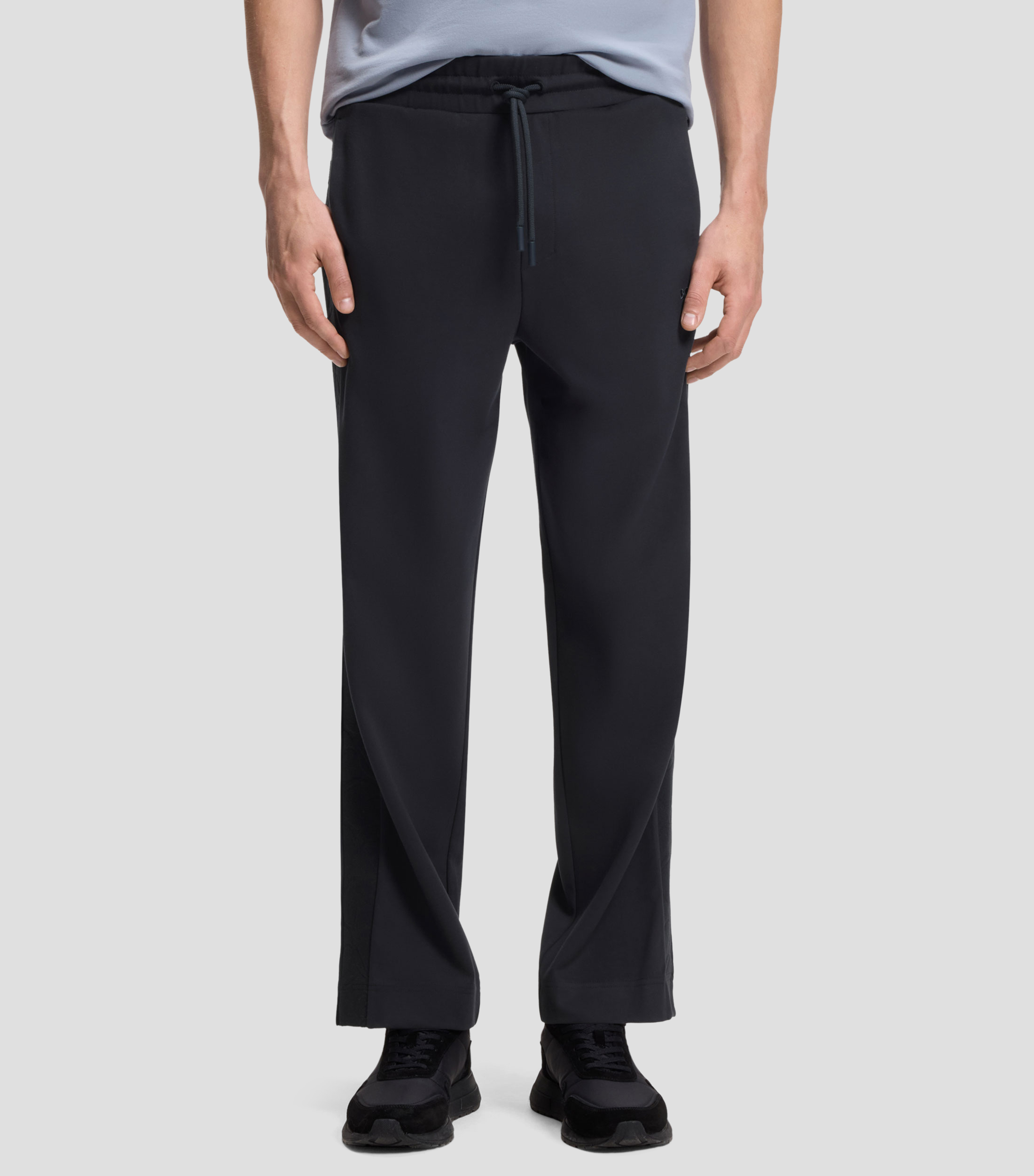 Pants regular de punto con cinta de jacquard Hombre